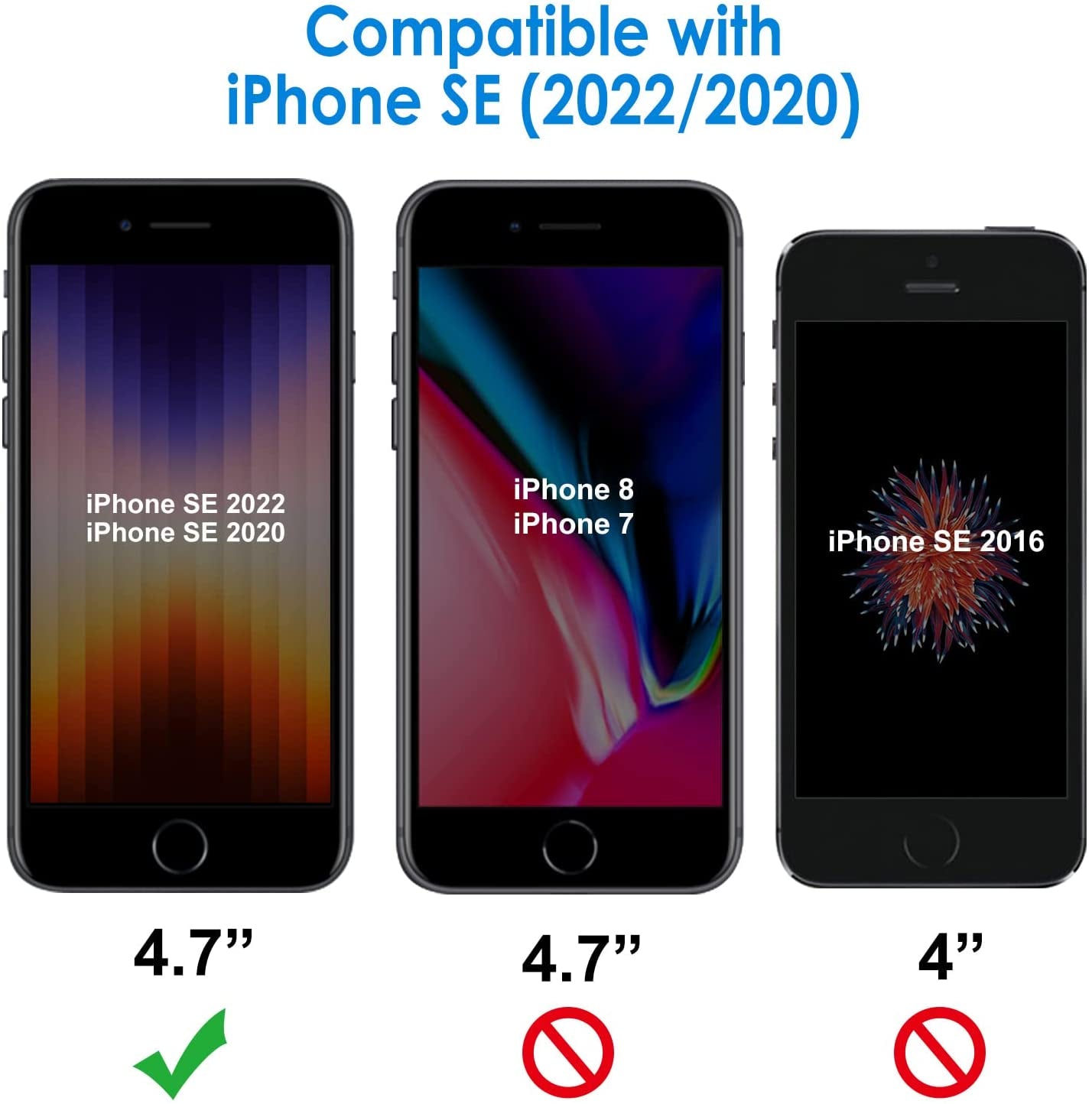 Jetech Screen Protector for Iphone SE 3/2 (2022/2020 Edition), 4.7-Inch, Tempered Glass Film, 3-Pack  JETech   