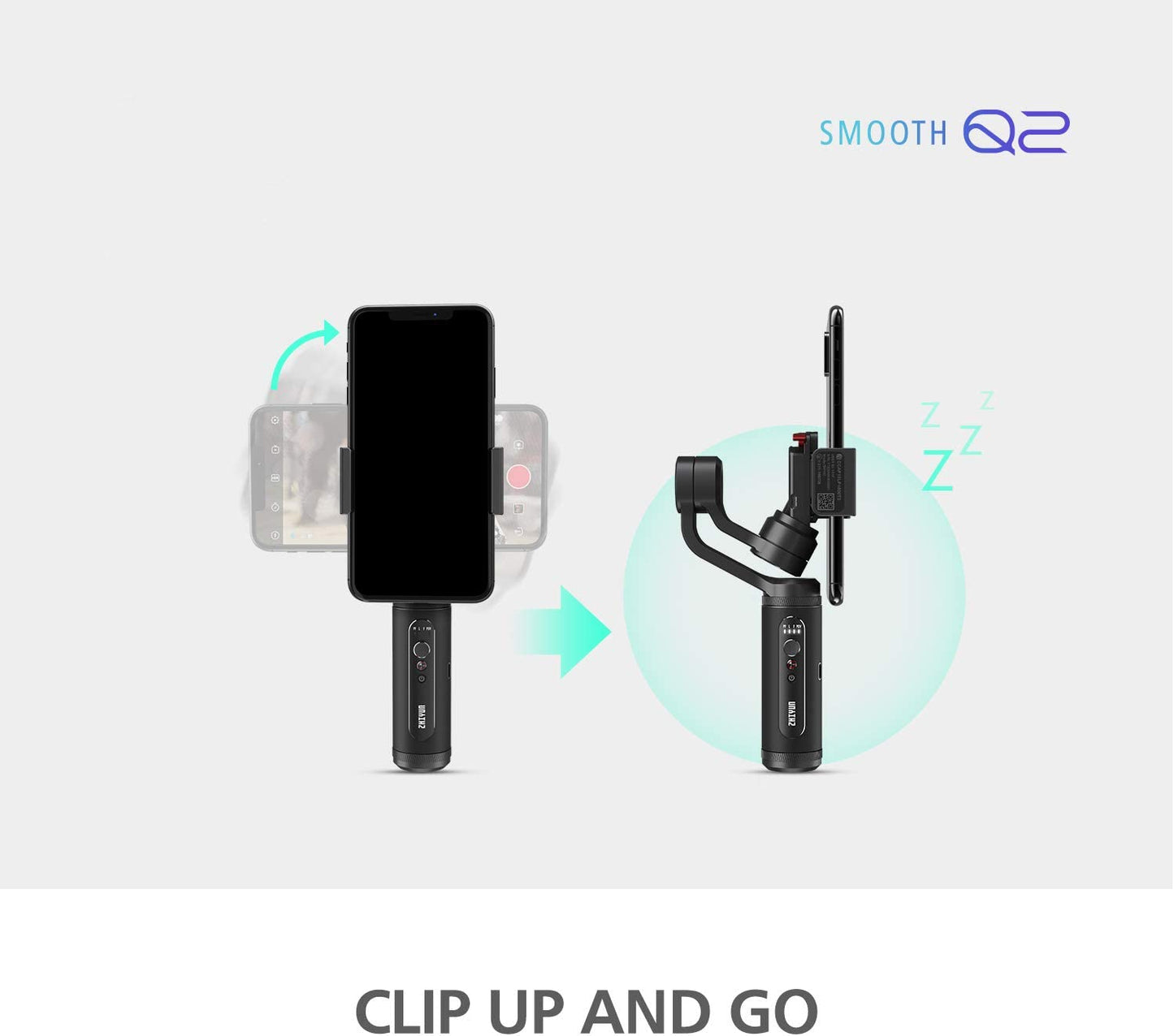 Zhiyun Smooth Q2 [Official], 3-Axis Handheld Smartphone Gimbal Stabilizer for Iphone, Samsung, Android, Ios, with Time-Lapse Vertigo Shot Object Tracking  zhi yun   
