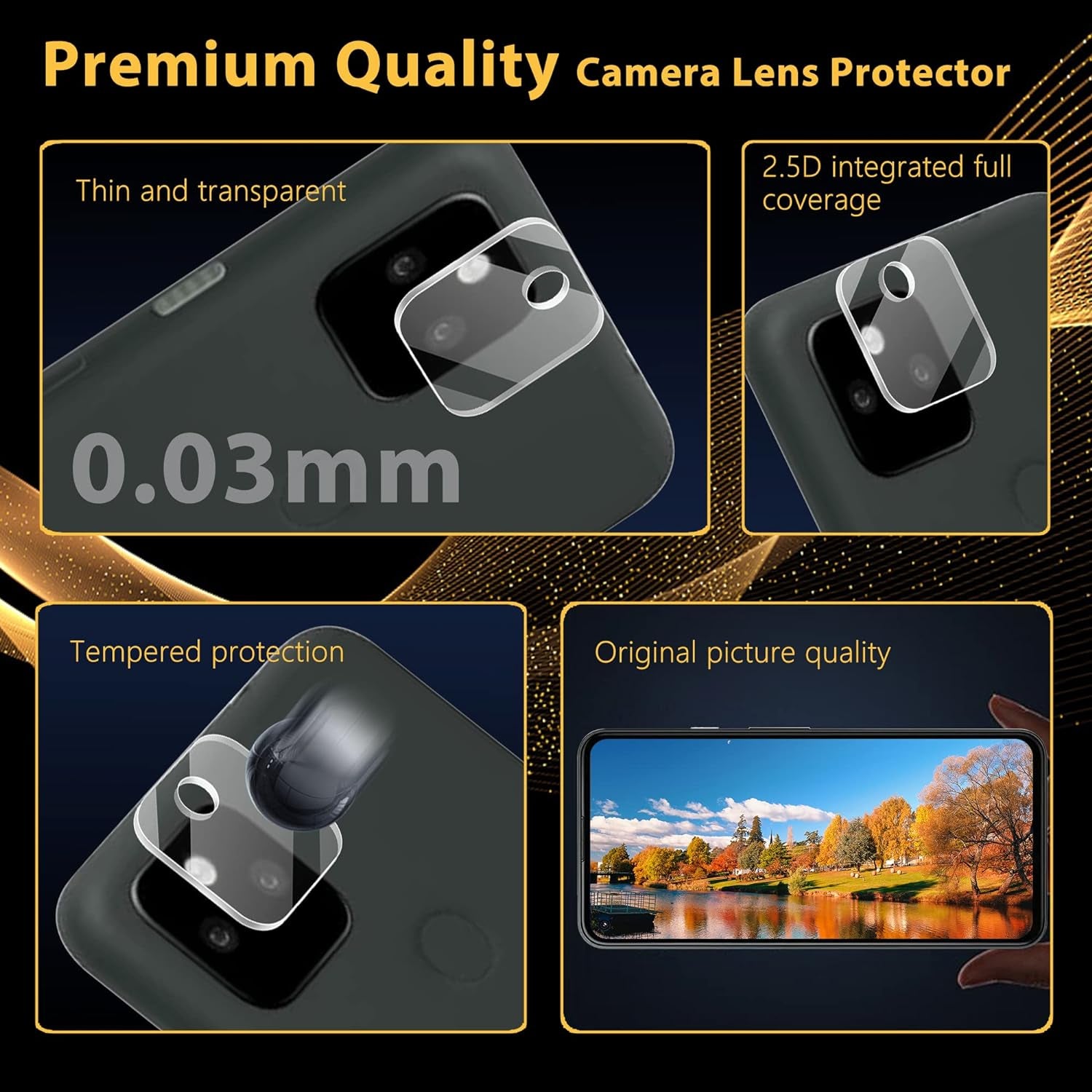 WILLONE (2+2 Pcs for Google Pixel 5A Screen Protector (2 Pcs) +Camera Lens Protector (2 Pcs) +Alignment Tool, Touch Sensitive, 9H Hardness, Tempered Glass Screen Protector for Google Pixel 5A 5G  WILLONE   