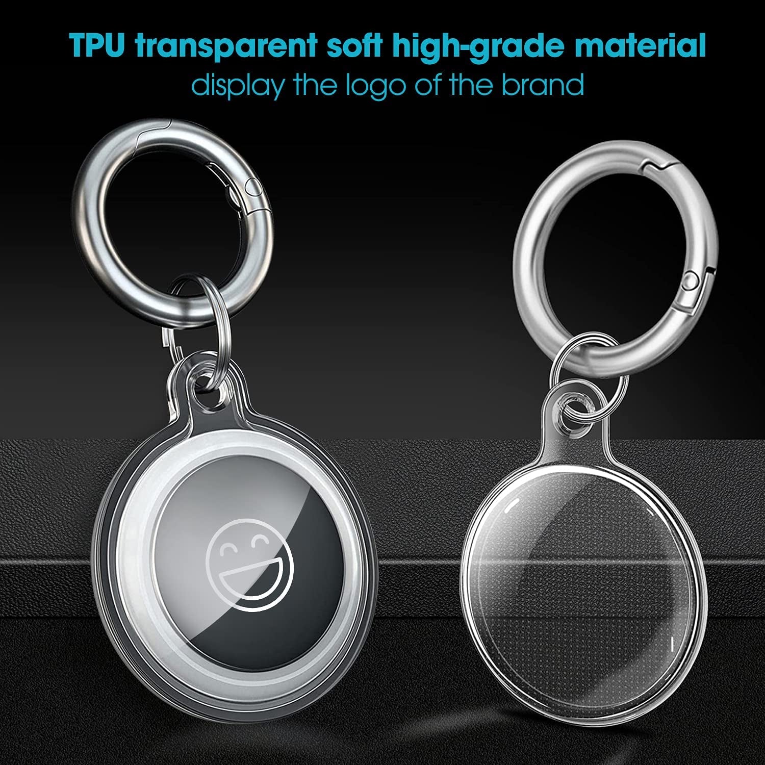 Clear Case for Airtag, Smidream Soft TPU 360 Degree Protection Airtag Case, Waterproof Protective Cover Airtag Holder with Key Ring for Luggage, Dog, Cat, Pet ( Protective Film Included ) (4 Pack)  Smidream   