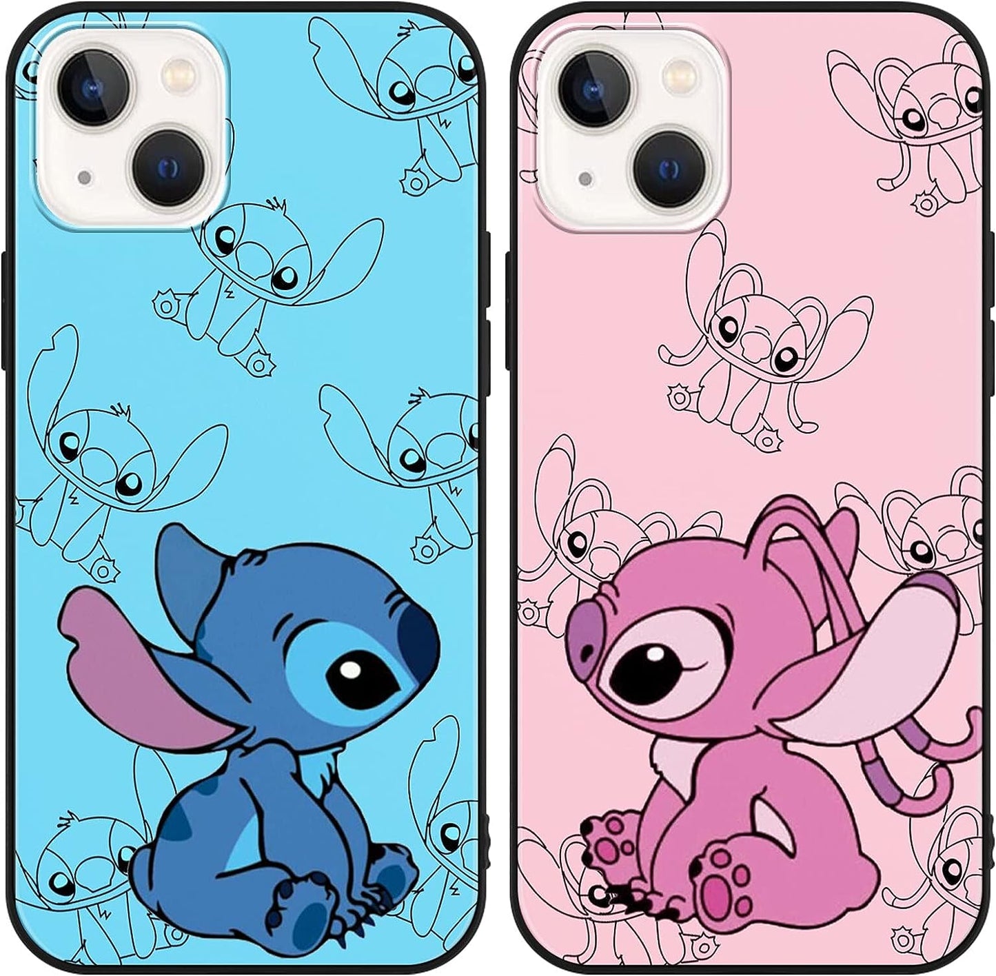 [2 Pack] Cute Case for Iphone 12 Pro Max Case, Cartoon Kawaii Aesthetic Cool Phone Cases Girly for Girls Boys Kids Women Clear Transparent Soft TPU Protective Cover Funda for Iphone 12 Pro Max 6.7"  QSN US 02 For Iphone 14/13 