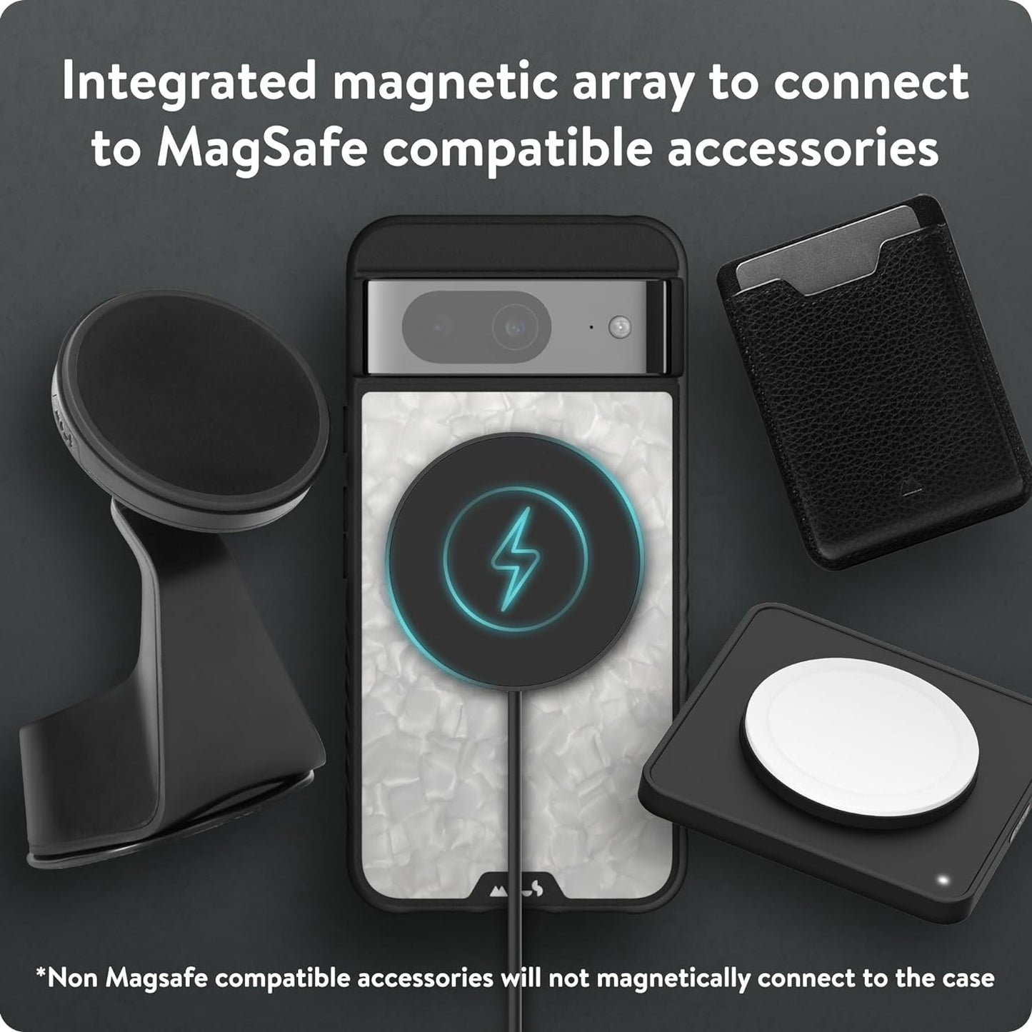 Mous for Google Pixel 8 Case Magsafe Compatible - Limitless 5.0 - White Acetate - Protective Pixel 8 Case - Shockproof Phone Cover  Mous   