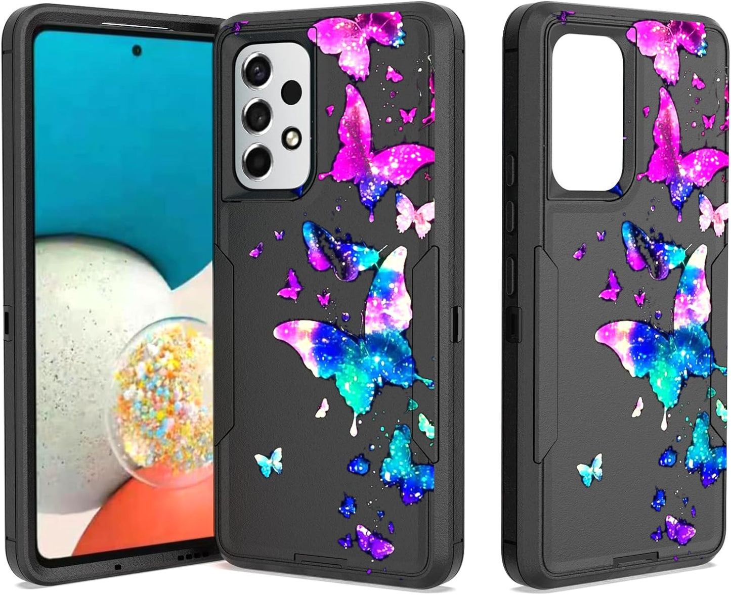Warmson Case for Samsung A53 5G,Samsung A53 5G Case Full Body Matte Soft TPU Shock-Absorption Protective Galaxy A53 5G Case Slim Galaxy Butterfly Samsung Galaxy A53 5G Case for Women Girls Men  Warmson Butterfly Heavy Duty Defender Case 