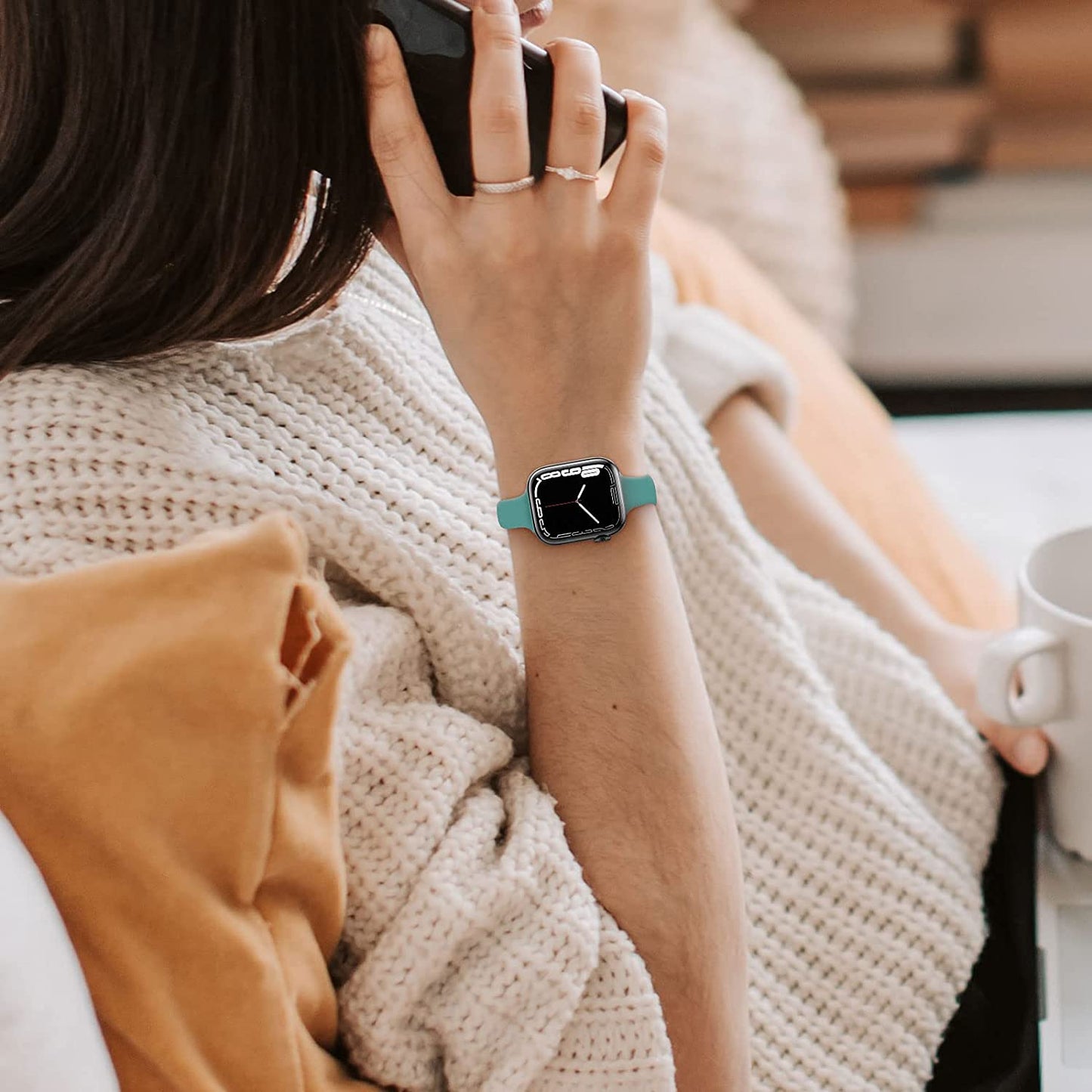 AUSOJOY Compatible with Apple Watch Slim Band, Silicone Sport Band Replacement, 38Mm 40Mm 41Mm 42Mm 44Mm 45Mm, Compatible with Apple Watch Series 7/6/5/4/3/2/1/SE for Women/Men  AUSOJOY   