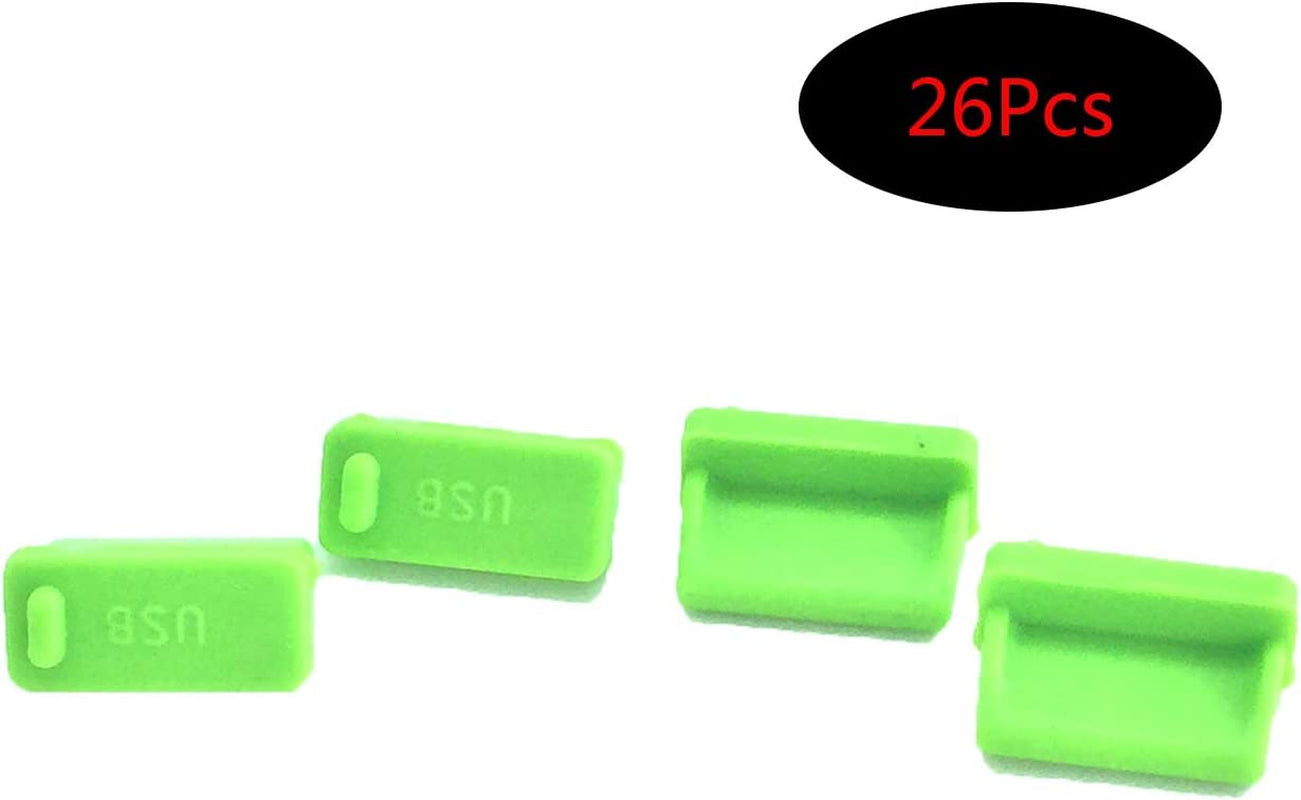 Speedda Rubber USB a Type Female anti Dust Cover Protector Plugs Stopper Cover 26 Pcs Green  SpzcdZa   
