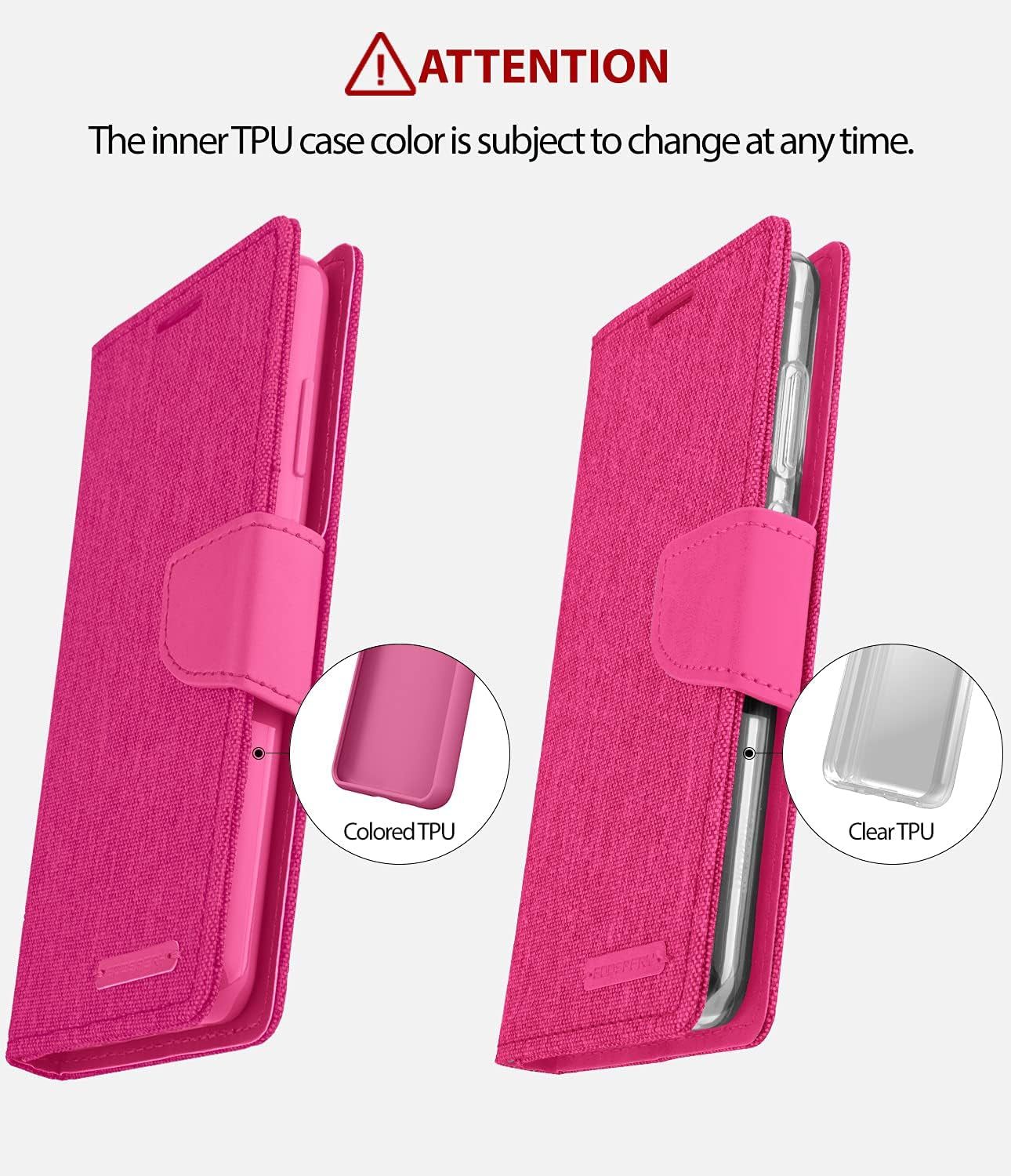GOOSPERY Canvas Wallet for LG G7 Thinq Case (2018) Denim Stand Flip Cover (Pink) LGG7-CAN-PNK  GOOSPERY   