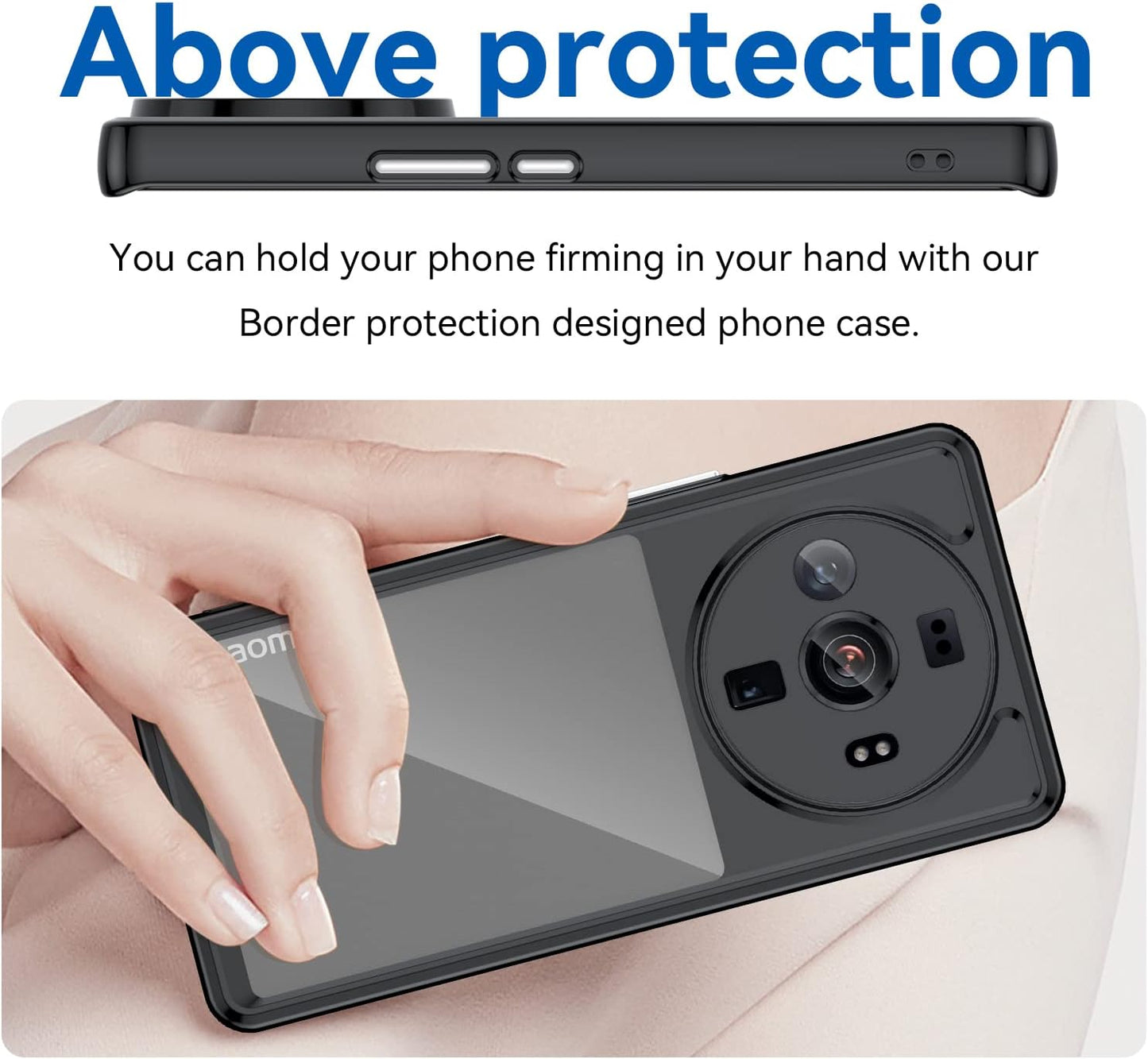 DFTCVBN Phone Case for Xiaomi 12S Ultra Case, 2203121C Case with HD Screen Protector, Soft Bumper with Clear Crystal PC Hard Back Shockproof Cover Cases for Xiaomi 12S Ultra 5G Black  DFTCVBN   