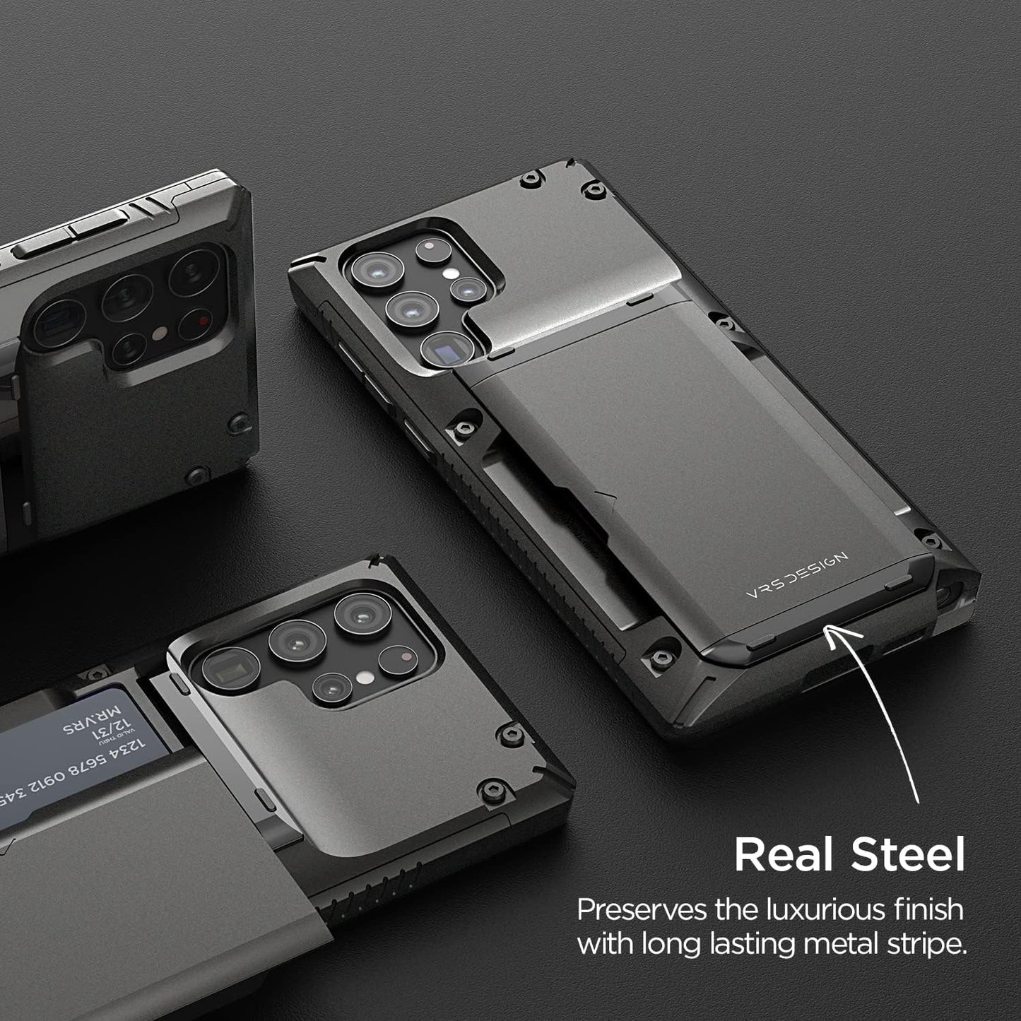 VRS DESIGN Damda Glide Pro Phone Case for Galaxy S22 Ultra, Sturdy Semi Auto Wallet [4 Cards] for Galaxy S22 Ultra (2022)  VRS DESIGN   