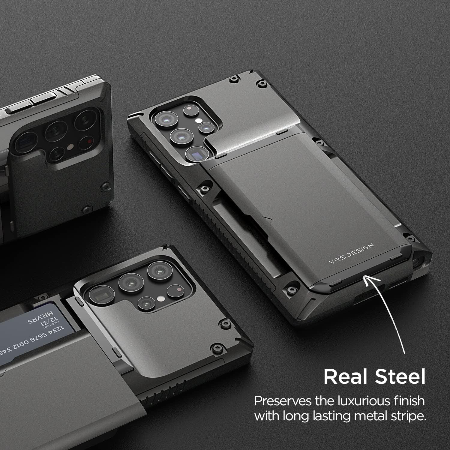 VRS DESIGN Damda Glide Pro Phone Case for Galaxy S22 Ultra, Sturdy Semi Auto Wallet [4 Cards] for Galaxy S22 Ultra (2022)  VRS DESIGN   