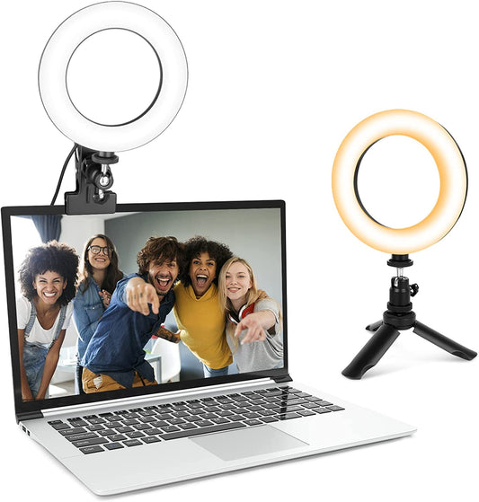 Eicaus 5'' Computer Ring Light for Video Conference Lighting, Laptop Ring Light with Clip and Tripod Stand, Selfie Light for Zoom Meetings,Live Streaming,Video Calls  Eicaus   