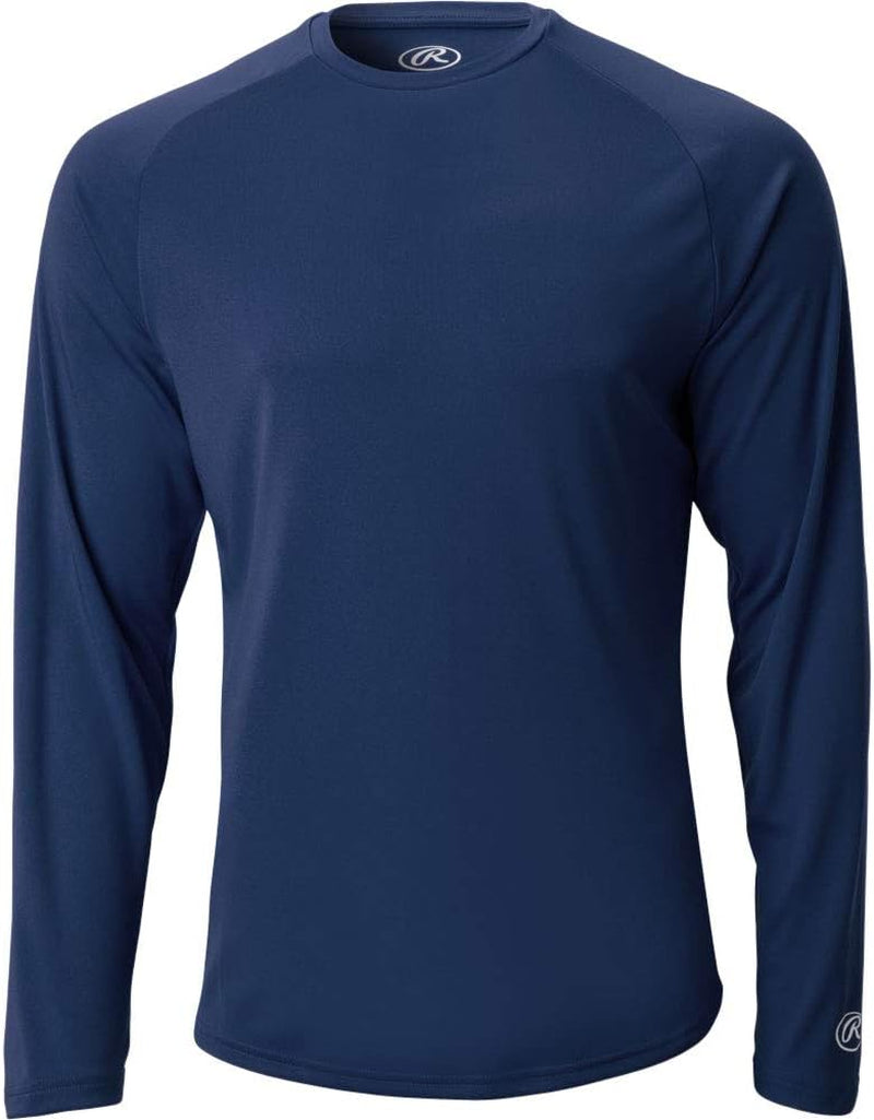 Rawlings Men'S Adult Tech Long Sleeve Shirt Series  Rawlings Sporting Goods Navy Small 