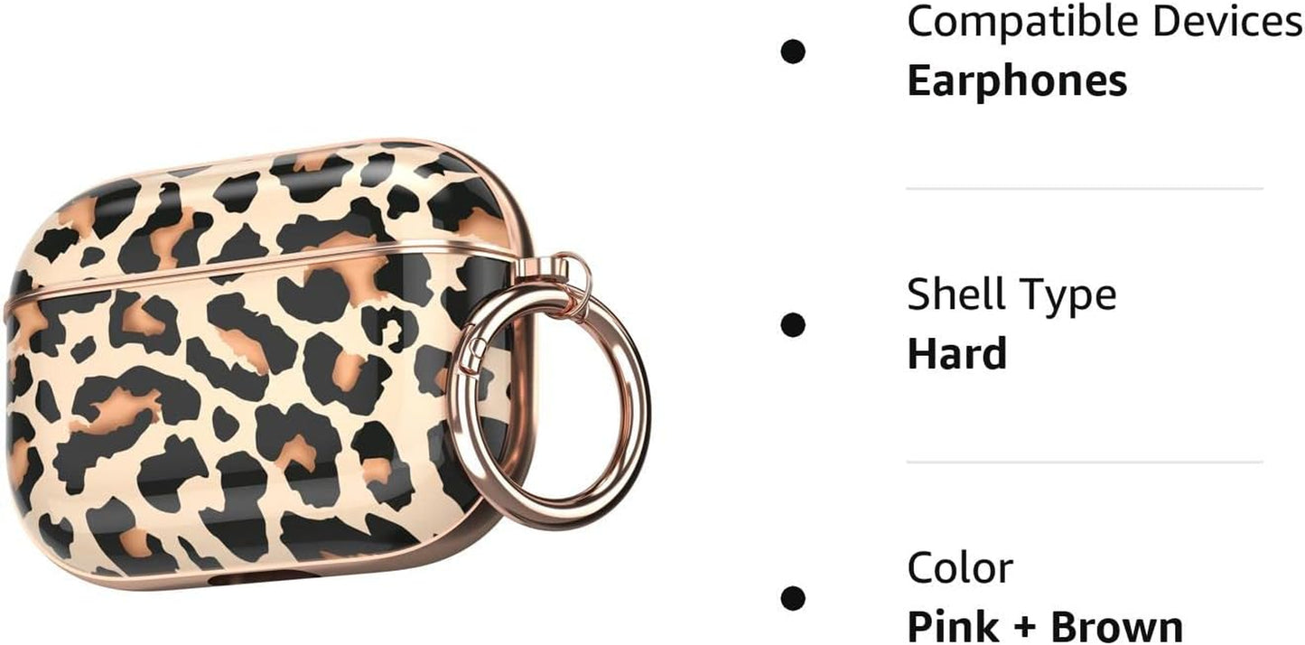 Maxjoy Compatible Airpods Pro Case Cover, Leopard Print Air Pod Pro Case Cute Protective Hard Ipod Pro Cover for Women Men with Keychain Designed for Airpods Pro Charging Case 2019  Maxjoy   