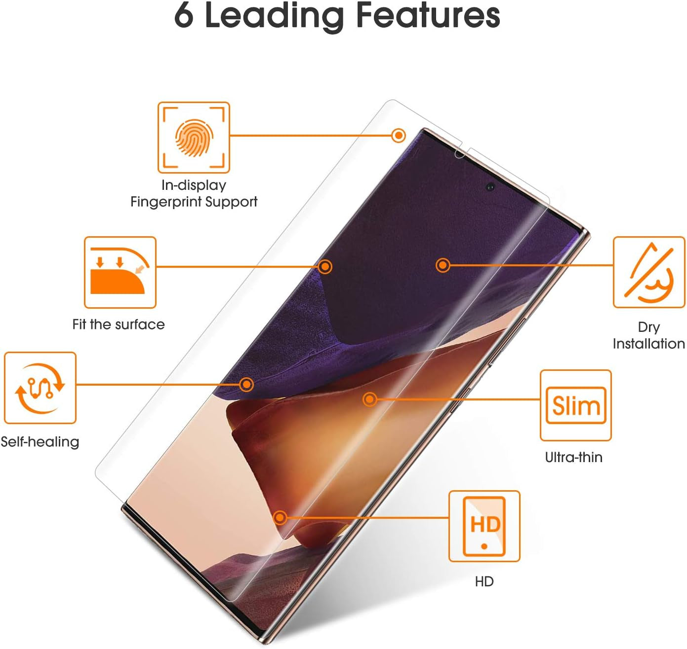 [4 Pack] OMOTON Screen Protector Compatible with Samsung Galaxy Note 20 Ultra - TPU Film Screen Protector for Galaxy Note 20 Ultra 6.9 Inch, 2020 [High Definition] [Bubble Free] [Anti-Scratch] [Anti-Fingerprint]  OMOTON   