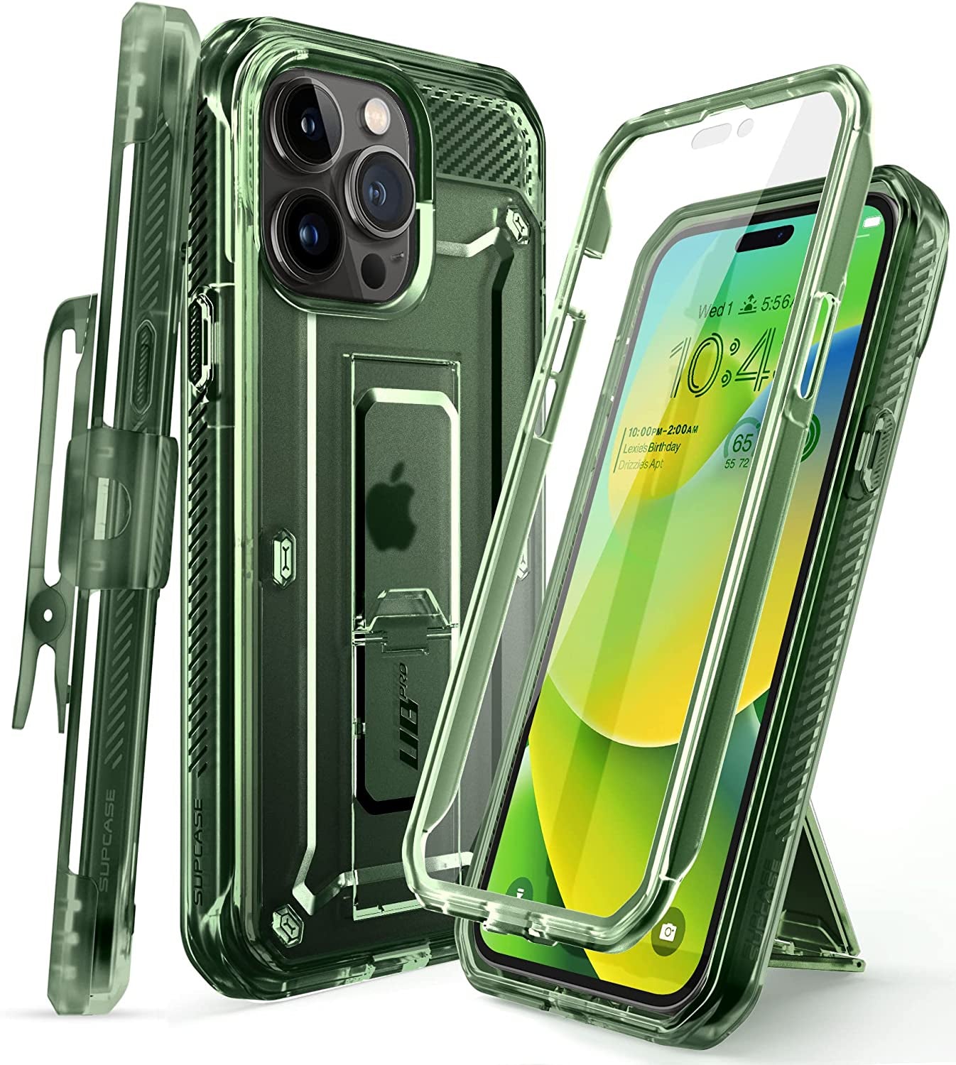 SUPCASE Unicorn Beetle Pro Case for Iphone 14 Pro Max 6.7", with Built-In Screen Protector & Kickstand & Belt-Clip Heavy Duty Rugged Case (Frostgreen)  SUPCASE   