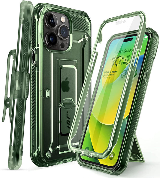 SUPCASE Unicorn Beetle Pro Case for Iphone 14 Pro Max 6.7", with Built-In Screen Protector & Kickstand & Belt-Clip Heavy Duty Rugged Case (Frostgreen)  SUPCASE   