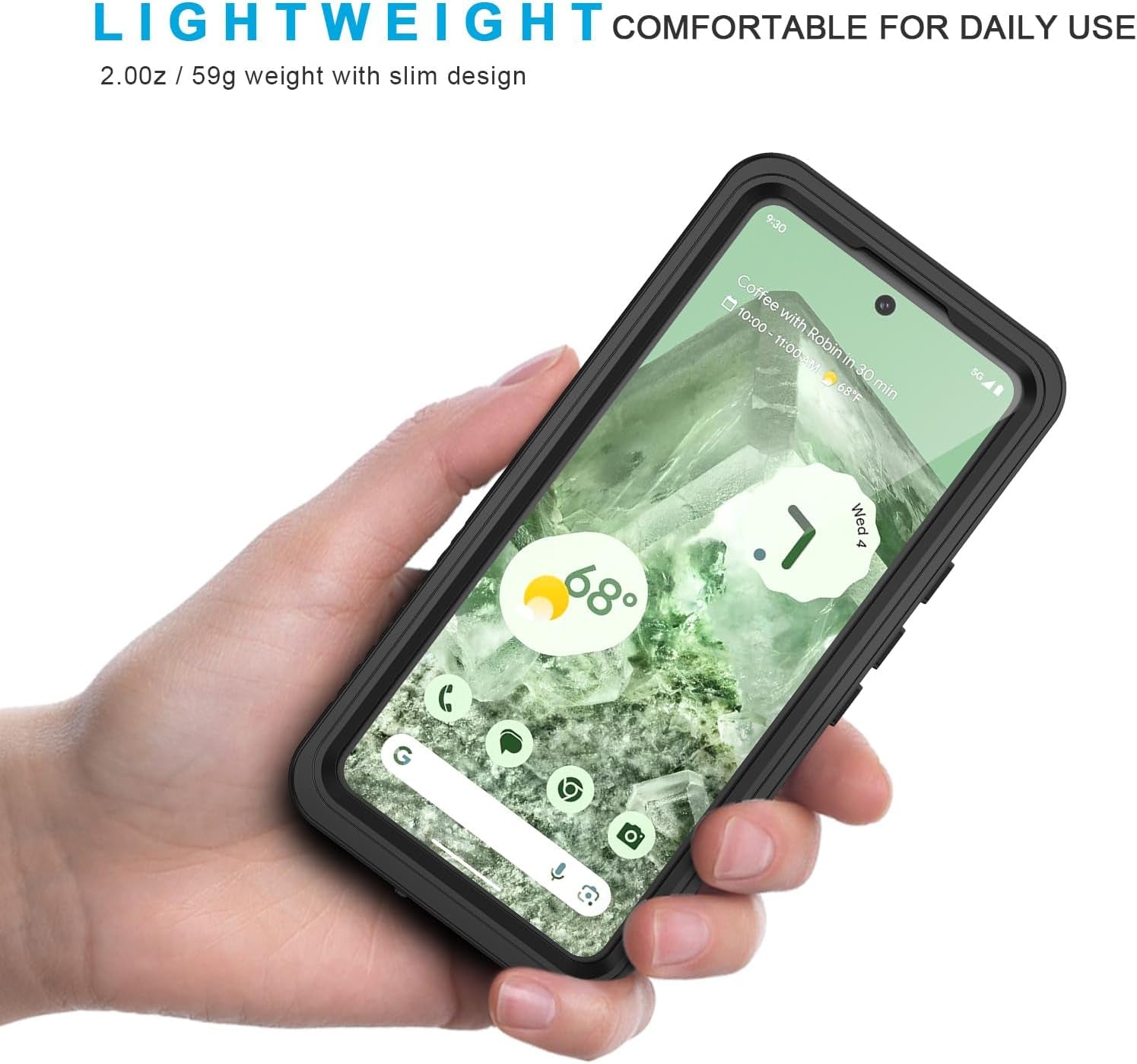 Lanhiem Pixel 8 Case, IP68 Waterproof Dustproof Case with Built-In Screen Protector, Rugged Full Body Shockproof Protective Clear Cover for Google Pixel 8 6.2 Inch, Black  Lanhiem   