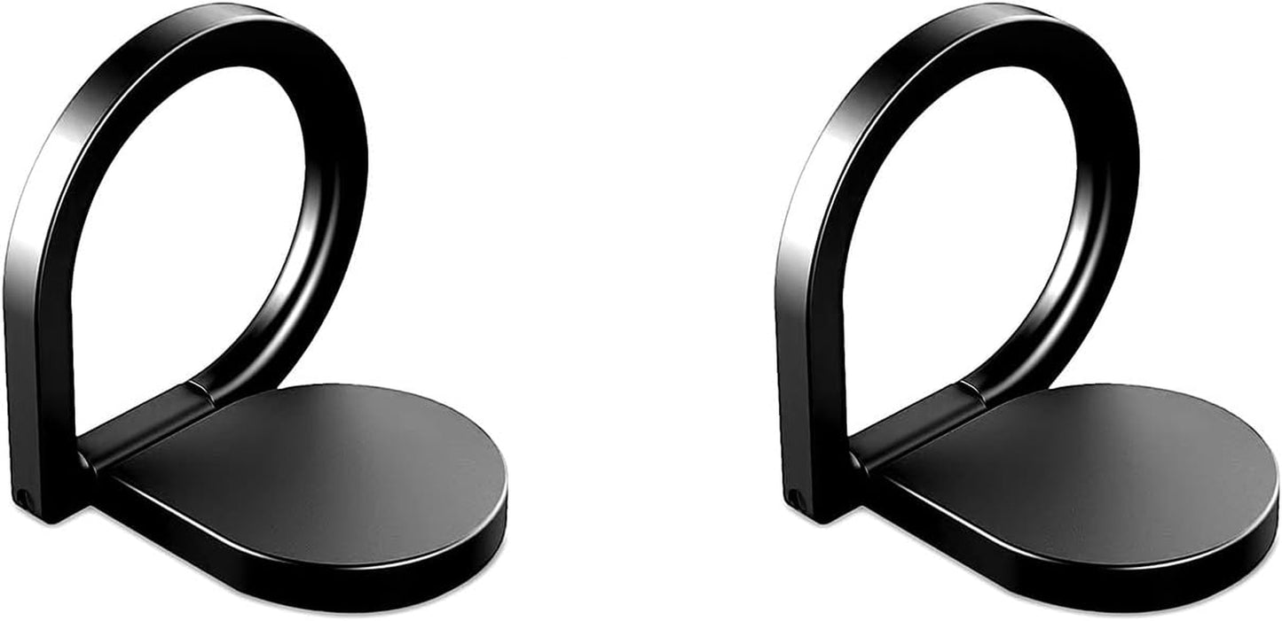 Finger Ring Stand, 360 Rotary Cell Phone Holder Finger Loop Grip Mount Universal Smartphone Kickstand,Ieugen Compatible with Iphone 14/Iphone 13/Galaxy S23/Galaxy S22/Galaxy  iEugen black 2 pack  