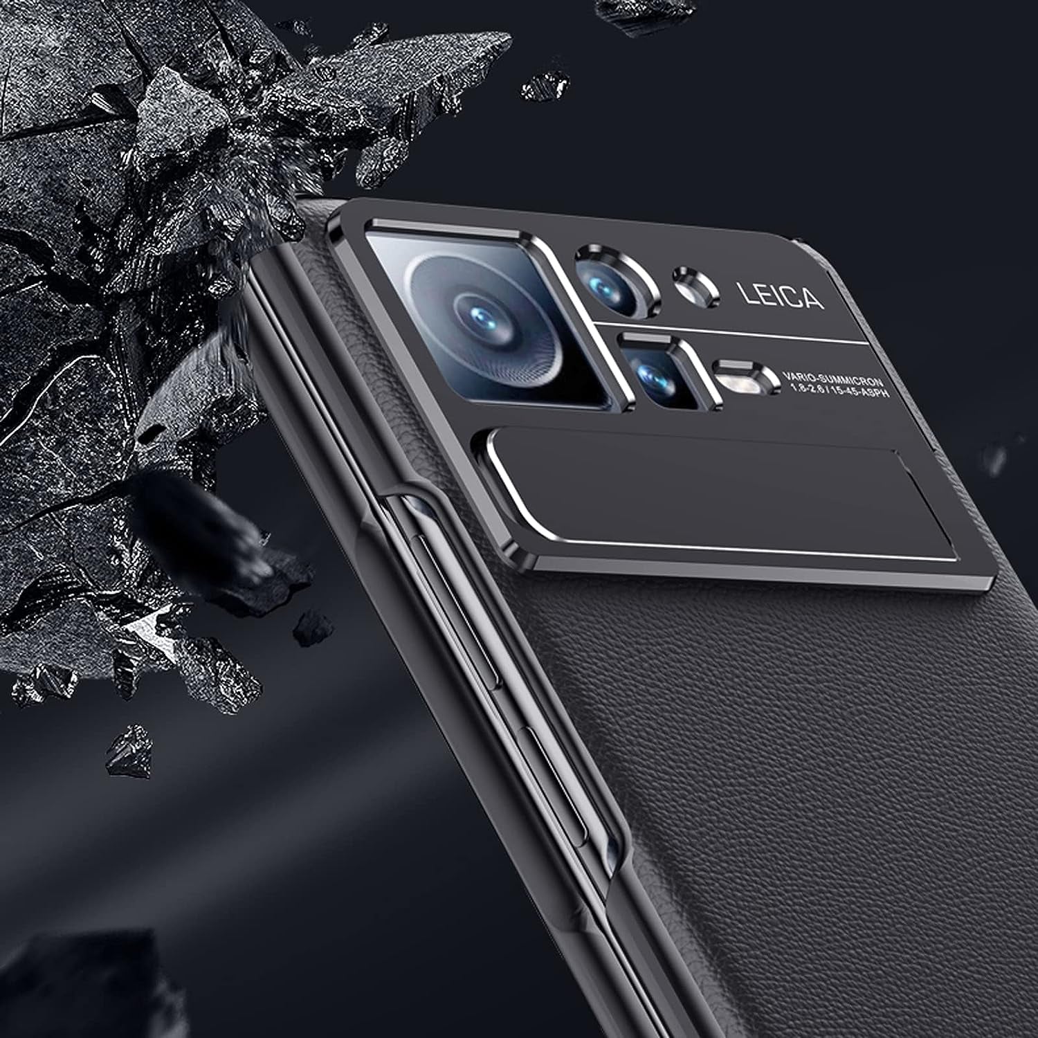 YAGELANG Case for Xiaomi Mix Fold 2, Hinge Protection Premium Real Leather Case with Magnetic Kickstand Screen Protector Camera Protection All-Inclusive PC Shockproof Case,Gold  YAGELANG   