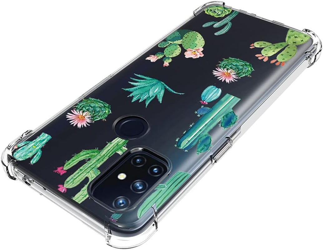 Bohefo Clear Case Compatible with Oneplus Nord N10 5G, Oneplus N10 5G Case for Girls Women, Cute Soft TPU Shockproof Protective Phone Case Cover for Oneplus Nord N10 5G (Cactus)  Bohefo   