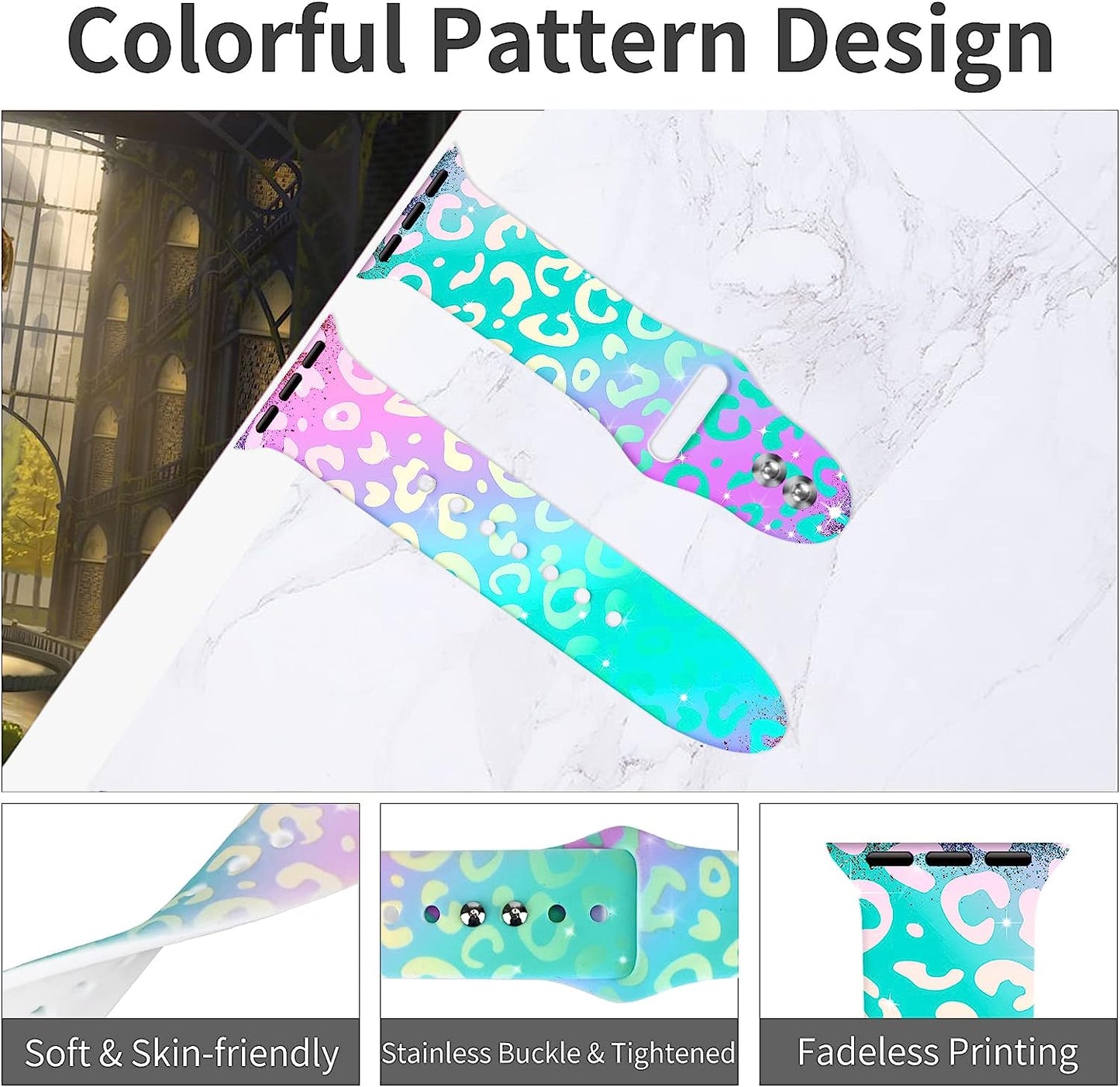 LHWINYI Compatible with Leopard Apple Watch Band for Women 38Mm 40Mm 41Mm 42Mm 44Mm 45Mm 49Mm, Cheetah Print Iwatch Bands for Series Ultra SE 8 7 6 5 4 3 2 1  LHWINYI   