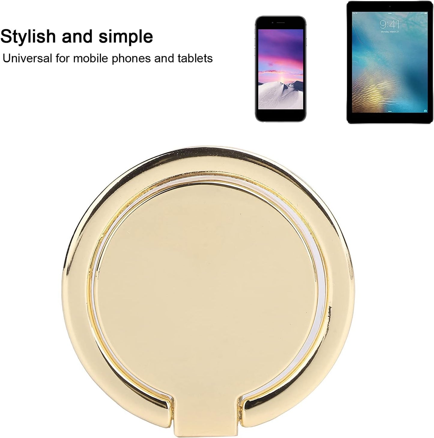 Phone Ring Holder, Mobile Phone Finger Ring Grip 360 Adjustable Metal Phone Holder Magnetic Car Mount for Mobile Phones and Tablets(Gold)  Yoidesu   