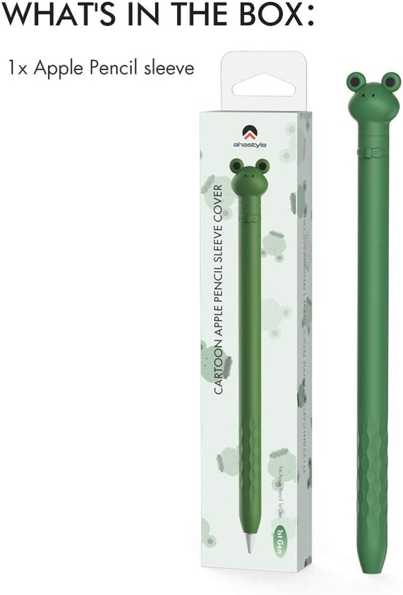 Ahastyle Case for Apple Pencil 1St Gen, Cute Cartoon Soft Silicone Sleeve Cover Accessories Compatible with Apple Pencil 1St Generation(Green Frog)  AHASTYLE   