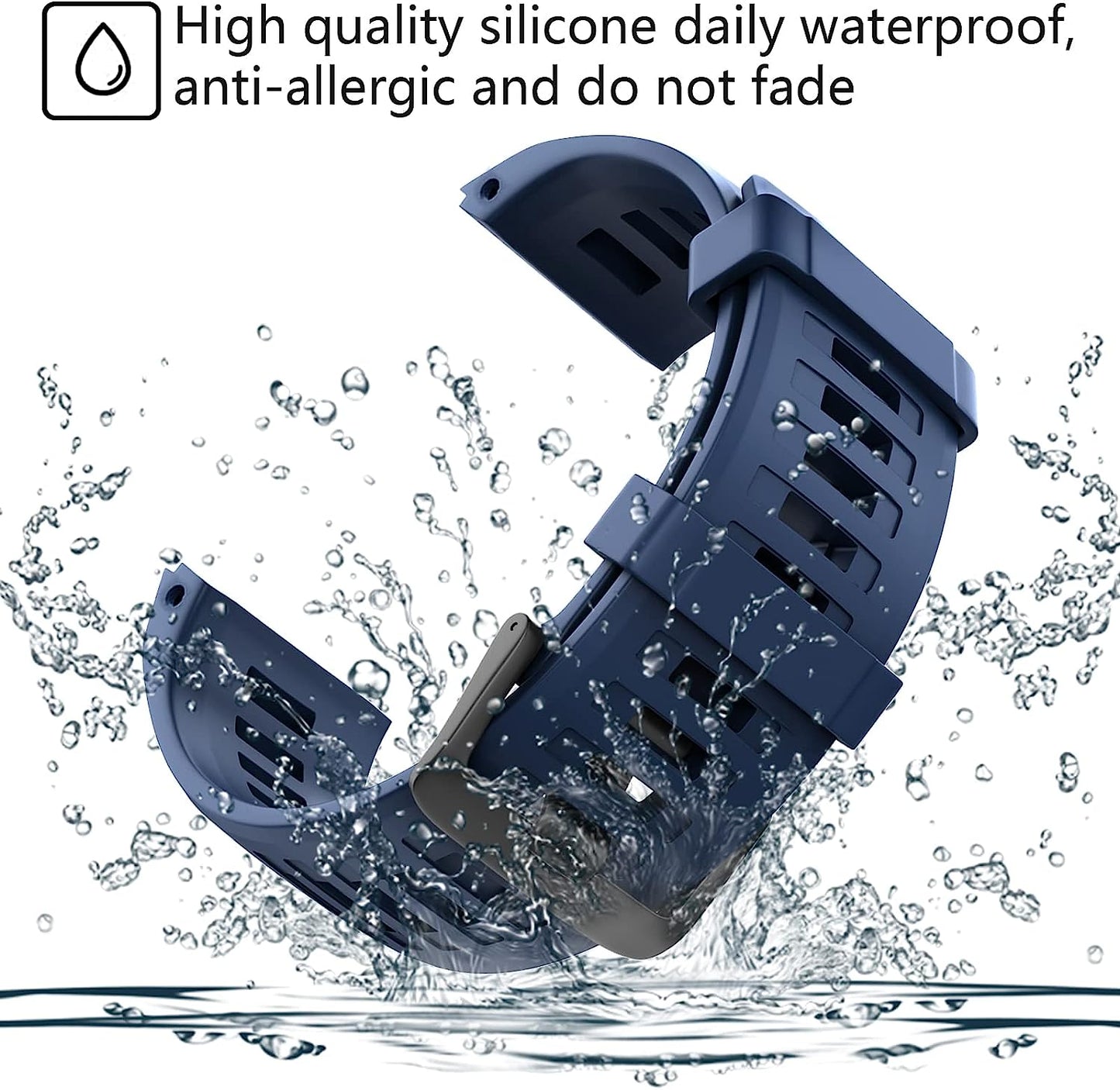 MYSNBKN Compatible with Garmin Instinct Band, Soft Silicone Replacement Watch Strap for Garmin Instinct/ Solar/ Tactical  MYSNBKN   