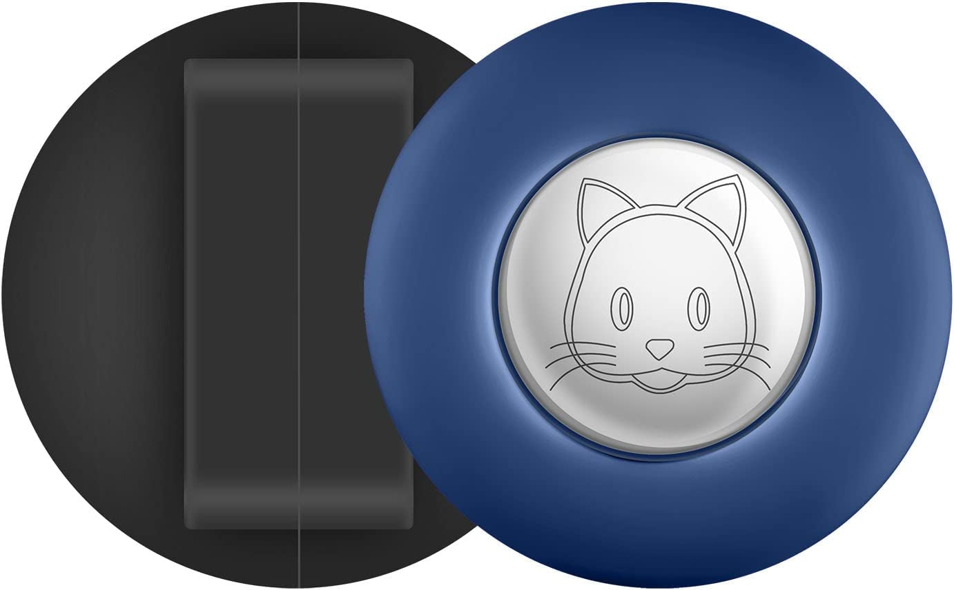 Airtag Cat Collar Holder(2Pack), Silicone Apple Air Tag Case Cover for Smaller than 0.8Inch Pet Collar Harness Loop Cibaabo (Black Black)  Cibaabo Black Blue  