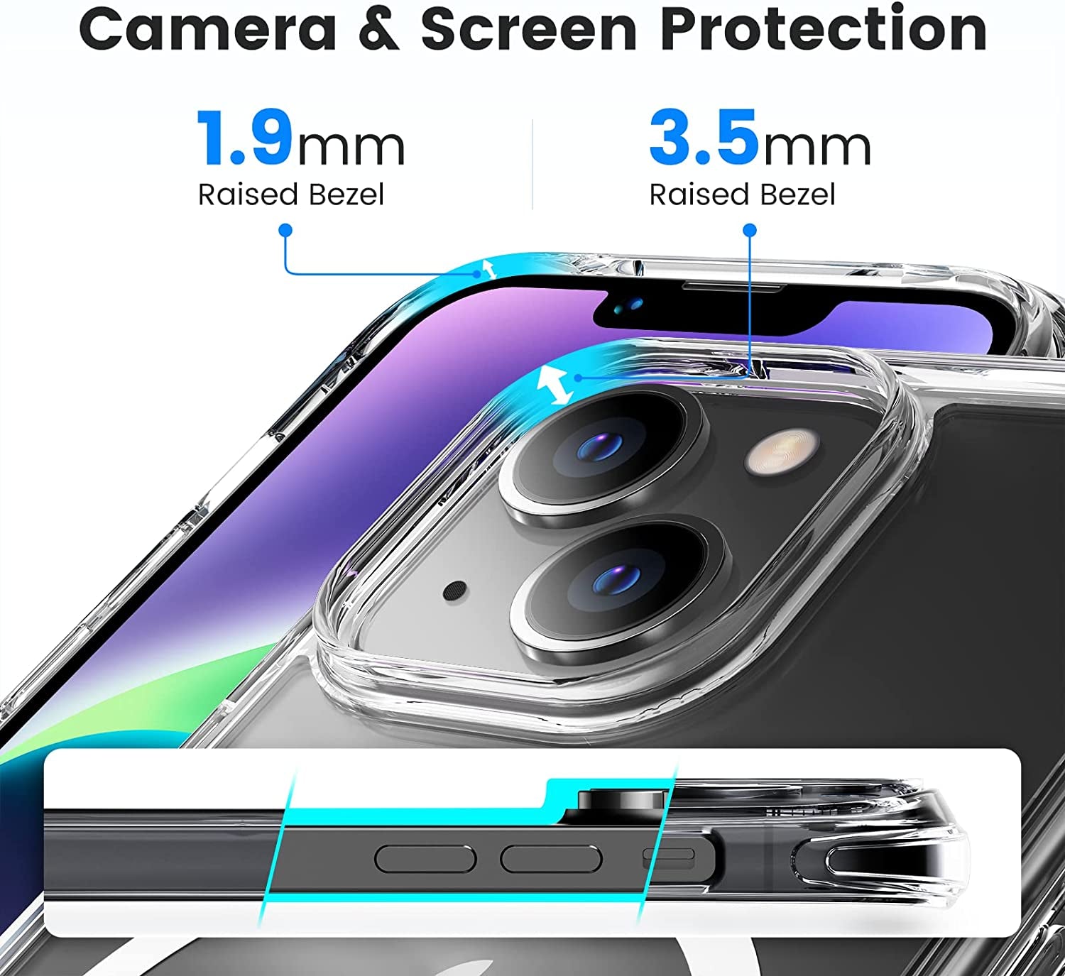 Mkeke for Iphone 14 Case Magsafe, Apple Iphone 13 Case Clear Magsafe with Magnetic [Military Grade Protection], Slim Clear Phone Cases for Both Iphone 13 / Iphone 14 Cover  Shenzhen Make Technology Company Limited   