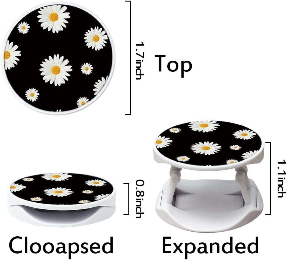 KAPUCTW for Xiaomi Redmi Note 7 Case with Stand Grip Holder Kickstand for Redmi Note 7 Slim Silicone Shockproof TPU Bumper Back Cover with Cute Marble Flower Design for Women,Black Daisy  KAPUCTW   