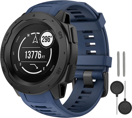 MYSNBKN Compatible with Garmin Instinct Band, Soft Silicone Replacement Watch Strap for Garmin Instinct/ Solar/ Tactical  MYSNBKN   