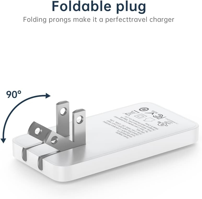 BUDI USB C Wall Charger, Slim Quick Plug, 20W Fast Charging Flat Dual Port USB Wall Plug, C Type Flat Wall Charger for Iphone 13/12 Iphone 11 Pro/Max and Samsung Galaxy Models (Dual USB-C USB-A)  BUDI   
