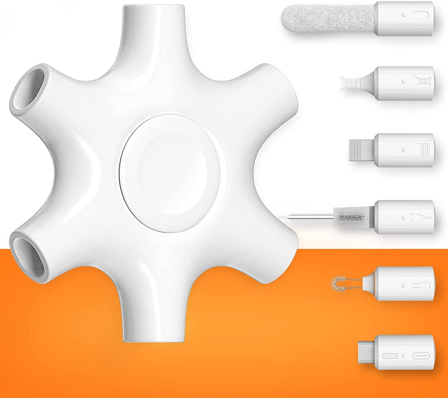 Iphone Cleaning Kit Port Cleaner Repair & Restore Tool for Ipad Pro Watch Cell Phone Charging Port, Lightning Charger Cables Speaker Airpod Cleaning Putty Dust for All Devices - Snowflake Multitool  Tassmpitor White  