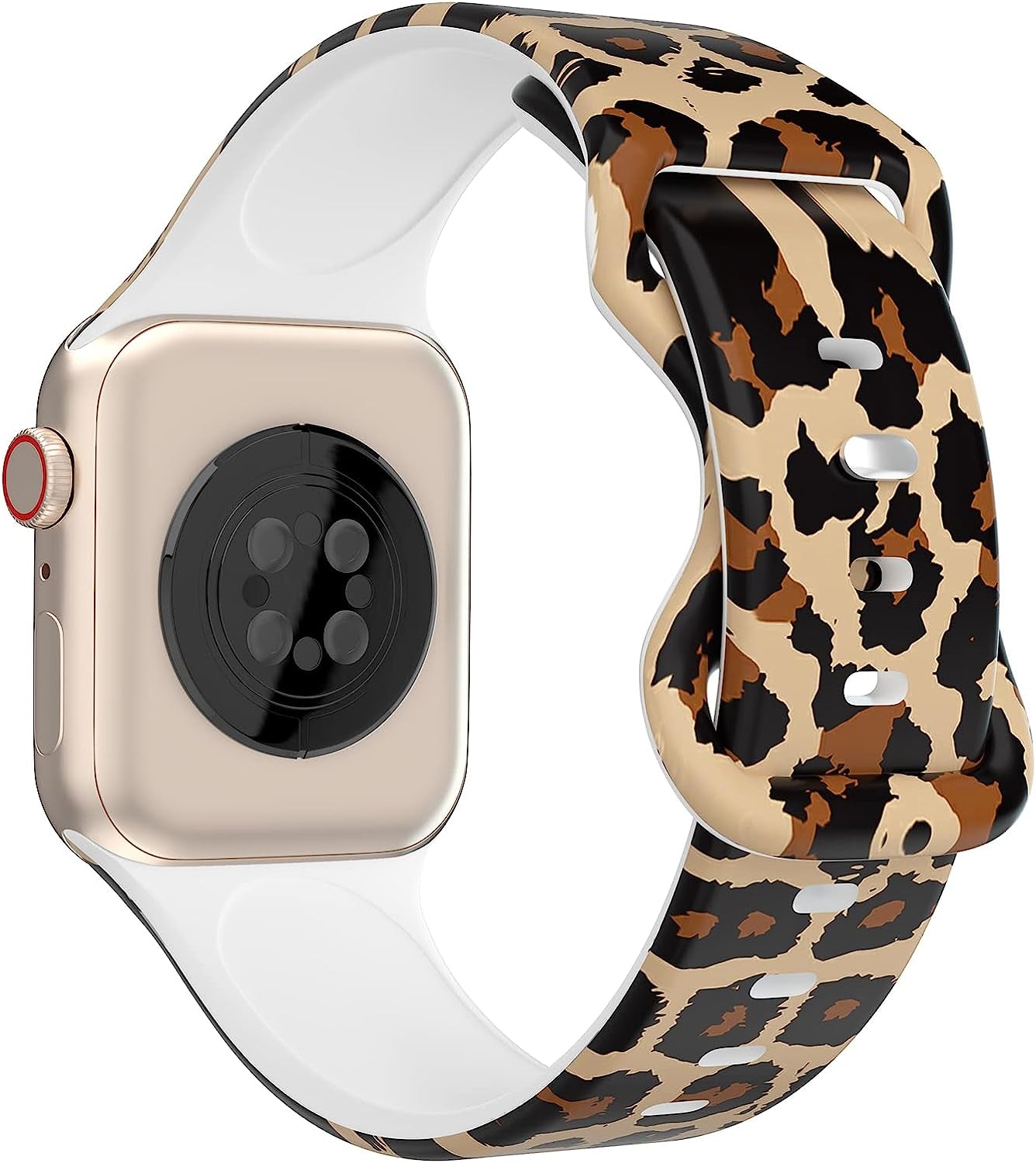 Floral Apple Watch Bands 38Mm 40Mm 41Mm 42Mm 44Mm 45Mm for Women Men, Soft Silicone Sport Replacement Watch Band Flower Design Breathable Slim Strap Wristband for Iwatch Series SE 7 6 5 4 3 2 1 Band  HONEYBABY 14 42mm/44mm/45mm 