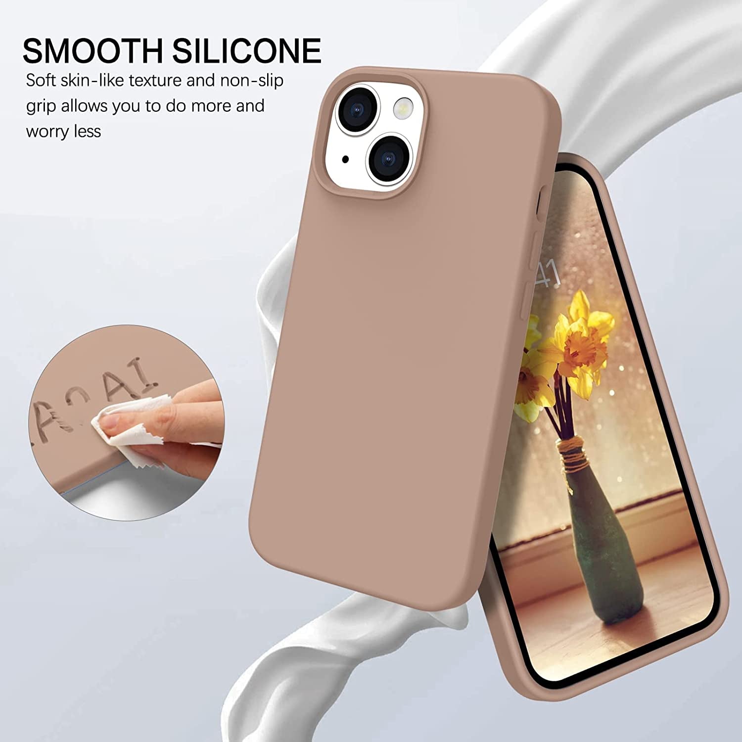 BENTOBEN Compatible with Iphone 14 Case, Soft Silicone Gel Rubber Bumper Microfiber Lining Hard Back Shockproof Protective Phone Cover for Iphone 14 6.1",Brown  BENTOBEN   