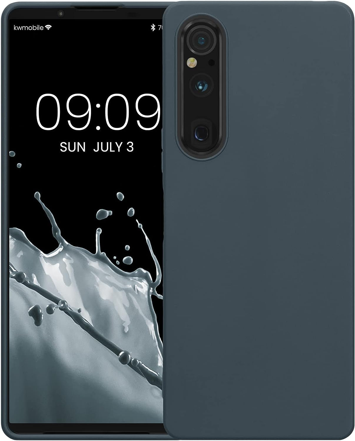 Kwmobile Case Compatible with Sony Xperia 1 V Case - Soft Slim Protective TPU Silicone Cover - Dark Slate  KW-Commerce   
