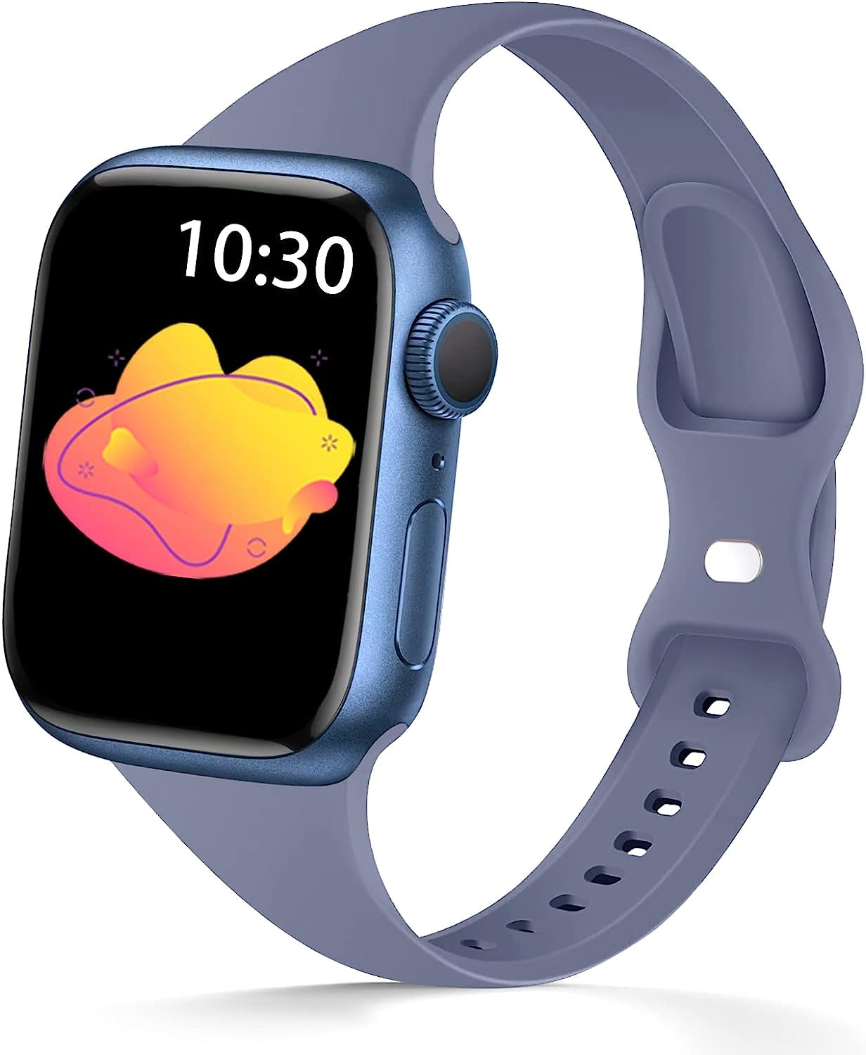 AUSOJOY Compatible with Apple Watch Slim Band, Silicone Sport Band Replacement, 38Mm 40Mm 41Mm 42Mm 44Mm 45Mm, Compatible with Apple Watch Series 7/6/5/4/3/2/1/SE for Women/Men  AUSOJOY Lavender Gray 42mm/44mm/45mm 