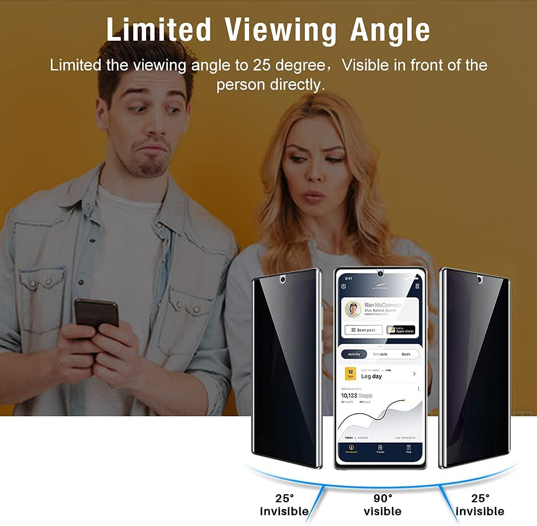 TOCOL 4 Pack for Samsung Galaxy Note 20 Ultra - 2 Pack Privacy Flexible Soft TPU Film Screen Protector [Anti-Peeping] and 2 Pack Camera Lens Protector Works with Fingerprint Sensor  TOCOL   