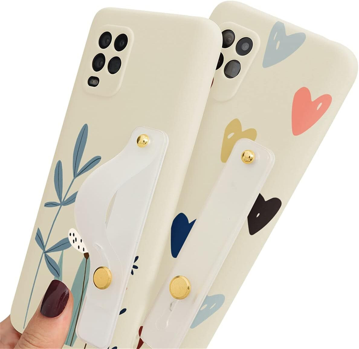 KAPUCTW 2 Pack for Xiaomi Redmi Note 9 Pro/9 Pro Max/9S 4G Case with Wrist Strap 6.67 Inch, Cute Love Print Pattern Wristband Holder Phone Case Soft Silicone TPU Bumper Shockproof Protective Cover  KAPUCTW   