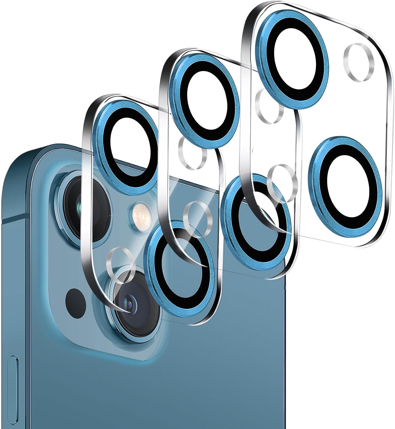 Dengduoduo 【3 Pack】 Tempered Glass Camera Lens Protector for Iphone 13 6.1" & Iphone 13 Mini 5.4", Ultra HD, 9H Hardness, Anti-Scratch, Case Friendly, Easy to Install [No Affect on Night Shots]  Dengduoduo   