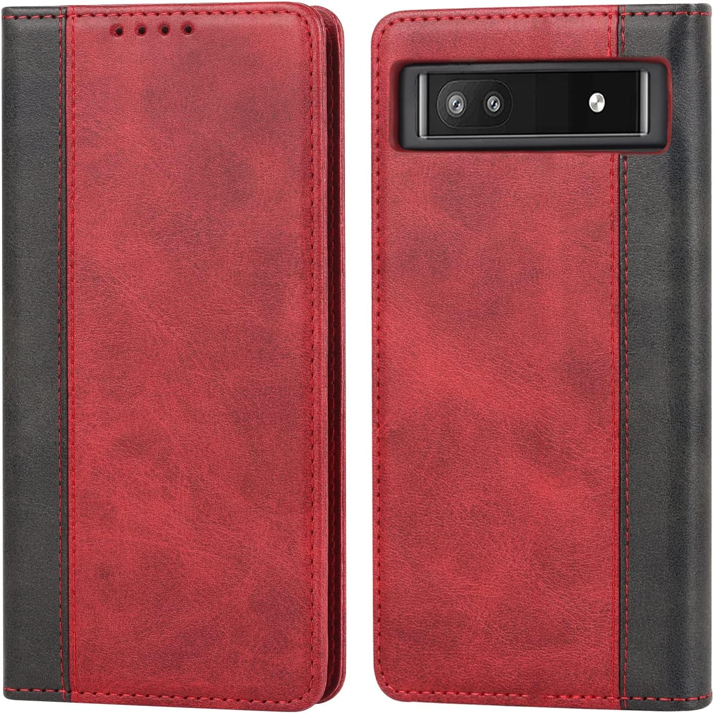 Ｈａｖａｙａ Google Pixel 6 Pro 5G 6.7" Case Zipper Wallet- with 6 Card Holder [RFID Blocking]- Detachable 2-In-1-Wristband Lanyard - for Women and Men-Wireless Charger Compatible Flip Folio Cover-Purple  Ｈａｖａｙａ Red  Black For Google Pixel 6A 