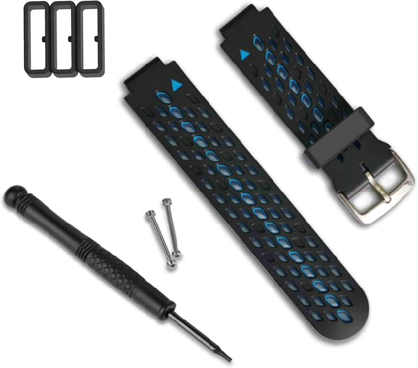 Band Keepers Compatible with Garmin Instinct/Instinct 2/Vivoactive 4/Fenix 7/Fenix 6/Fenix 5 Watch Bands, Silicone Fastener Rings Security Loop/Holder/Retainer (Black-6Pcs)  RuenTech   