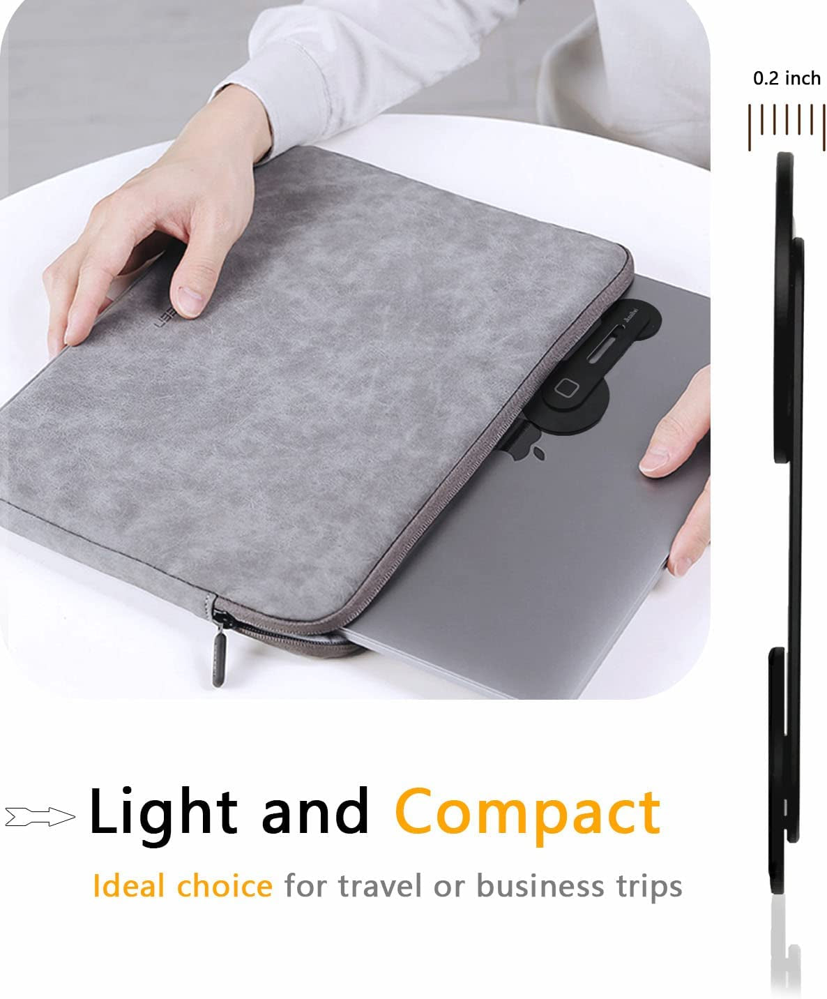 Jkoailiwi Foldable Magnetic Cell Phone Holder for Laptop, 180° Adjustable Magsafe Laptop Phone Mount, Slim Portable Computer Phone Mount Compatible with Iphone 14/13/12 Pro plus Max Mini  Jkoailiwi   