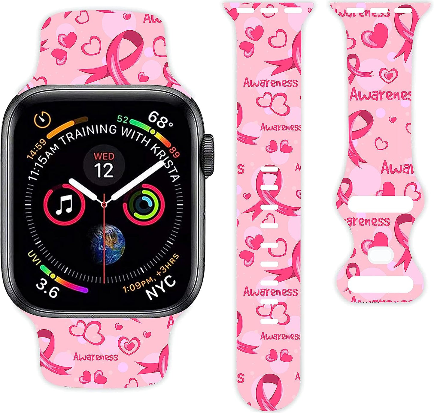 LGBT Pride Watch Band Compatible with Apple Watch 38Mm 40Mm 41Mm 42Mm 44Mm 45Mm, Soft Silicone Rainbow Sport Strap Replacement Band for Iwatch Series 7 6 5 4 3 2 1 SE…  MohuanDd Breast Cancer Awareness-A 42mm/44mm/45mm 