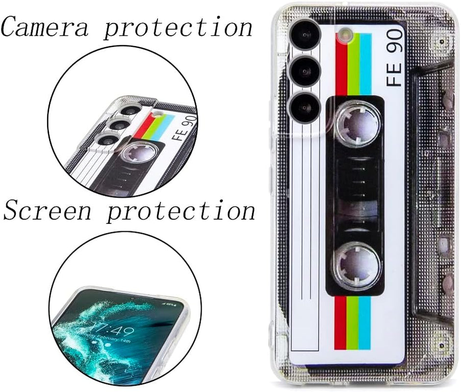 Fateamll Case for Galaxy S22, Shockproof Scratchproof with TPU Soft Bumper Retro Cassette Tape Case Compatible with Samsung Galaxy S22  FAteam   