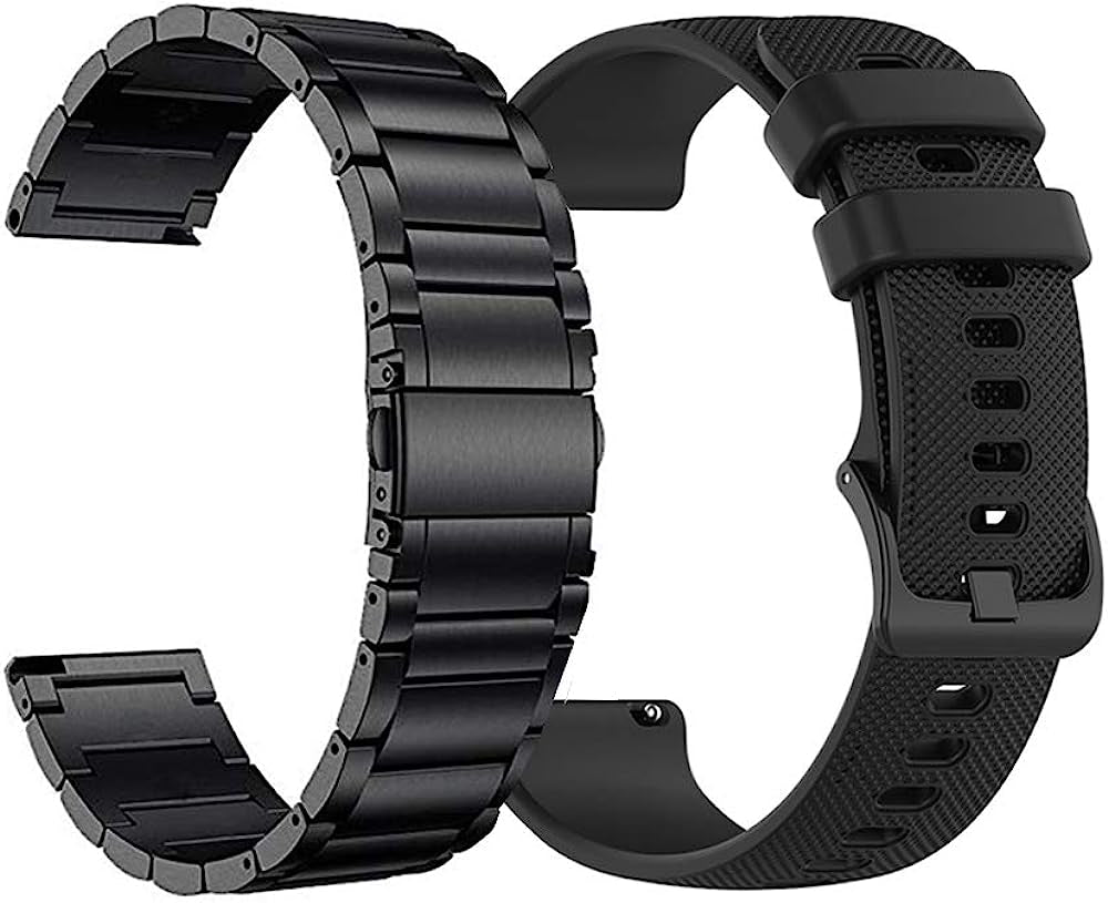 YEEJOK 22Mm Watch Bands Compatible for Fossil Men'S Gen 6/5E 44Mm/ Gen 5LTE/ Gen 5 Carlyle Garrett/Women'S Julianna/Gen 4 Explorist HR, Metal Watch Strap + Silicone Sport Bands  YEEJOK   