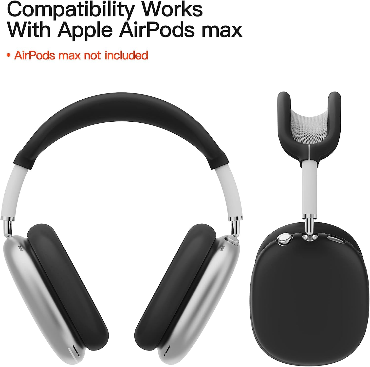 TUCANA Silicon Cases Compatible for Airpods Max, Overhead Cover + Earcup Cover + Ear Pad Cover (Black)  TUCANA   