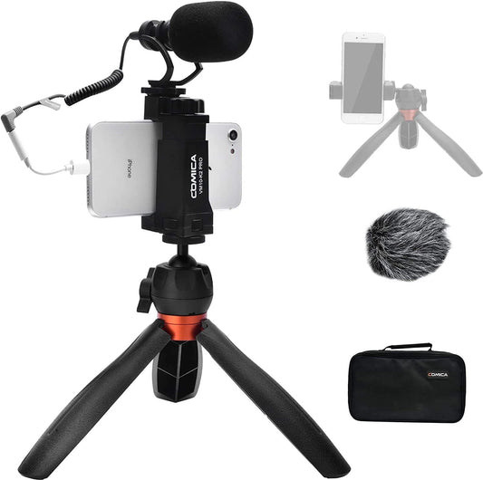 Comica Smartphone Microphone with Mini Tripod, CVM-VM10-K2 PRO Video Shotgun Mic for Iphone and Android Phones, Vlogging Kit for Youtube Recording Facebook Live,Filmmaker Accessories  comica   