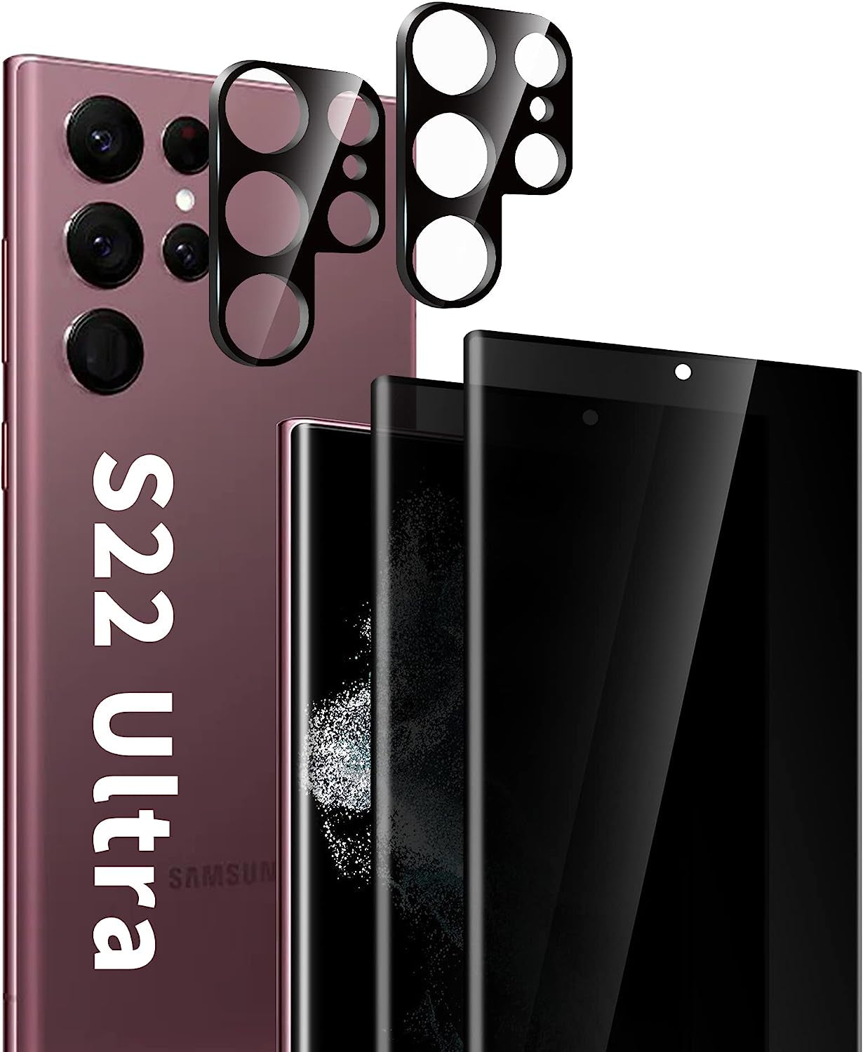 [2+2 Pack] Samsung Galaxy S23 Ultra Privacy Screen Protector and Camera Lens Protector, 9H Tempered Glass, anti Spy, anti Scratch, Bubble Free, Screen Protector for Samsung Galaxy S23 Ultra (6.8 Inch)  Corefyco Direct S22 Ultra Privacy  