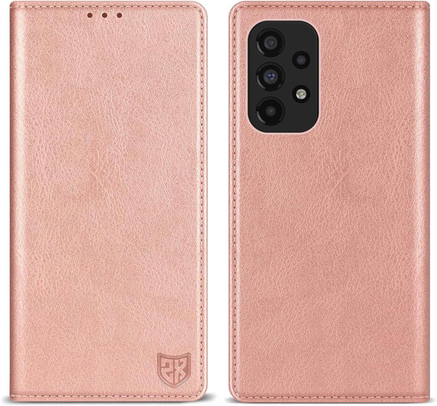 ZZXX Samsung Galaxy A53 5G Wallet Case with [RFID Blocking] Card Slot Stand Strong Magnetic Leather Flip Fold Protective Phone Case for Samsung Galaxy A53 5G Case Wallet(Lake Blue-6.5 Inch)  ZZXX Rose Gold Samsung Galaxy A53 5G 6.5 Inch 